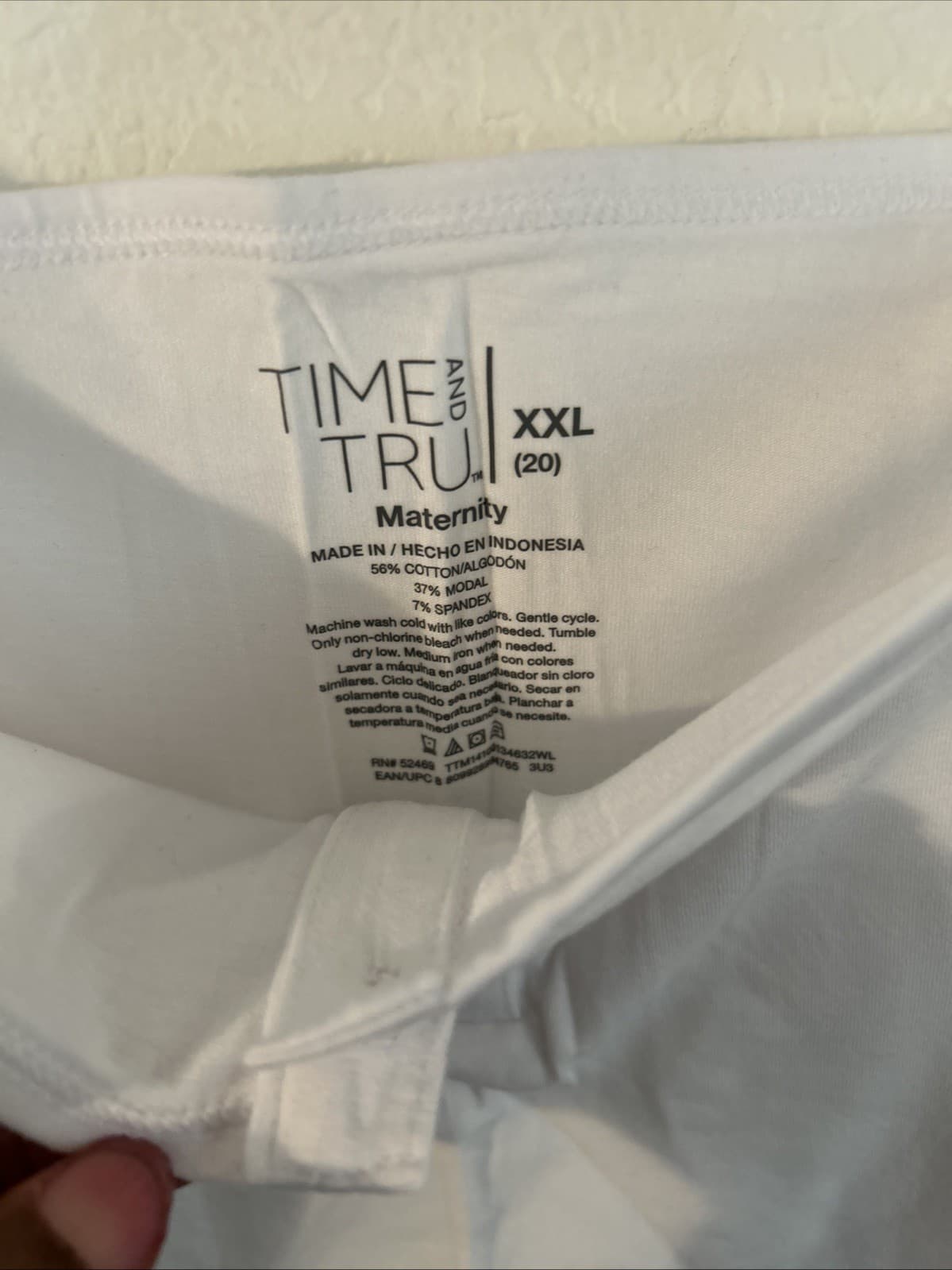 Women’s Time And Tru Maternity White Tank XXL (20) NWT - Thumbnail 4