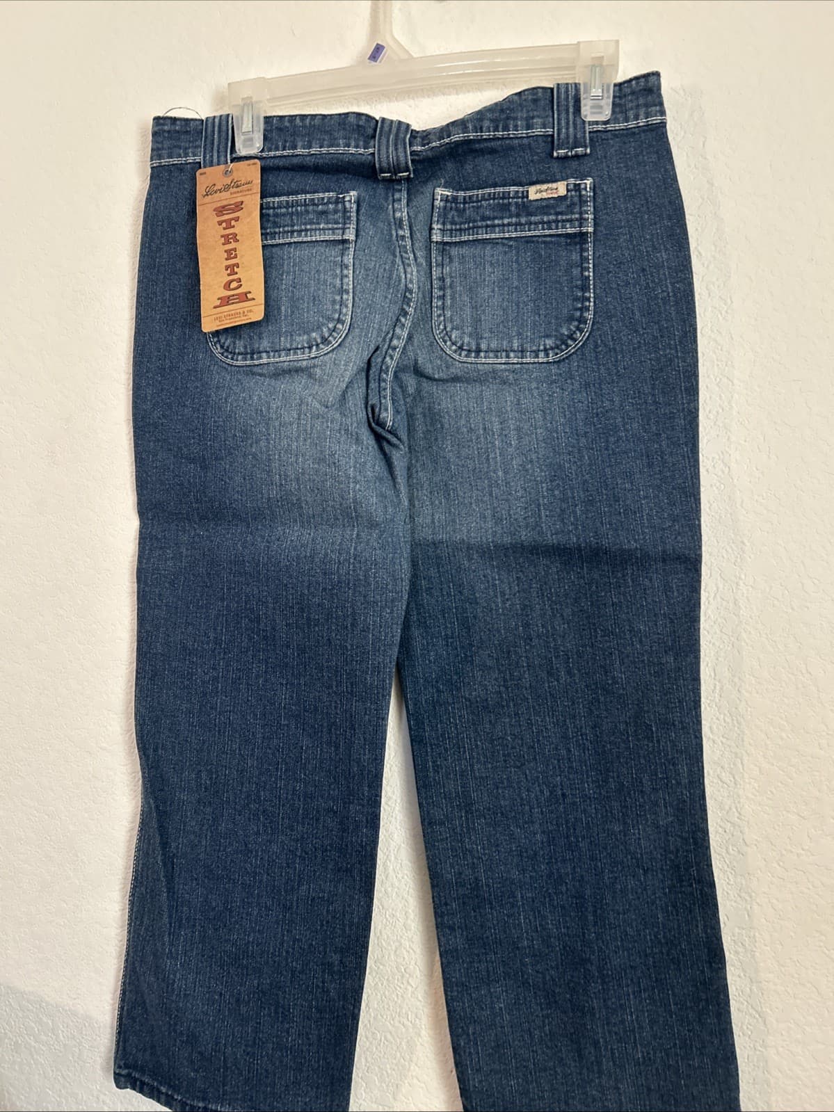 Juniors Size 7 Denim Levi Strauss Signature Pintuck Capri NWT Denim Jeans Stretc - Thumbnail 2