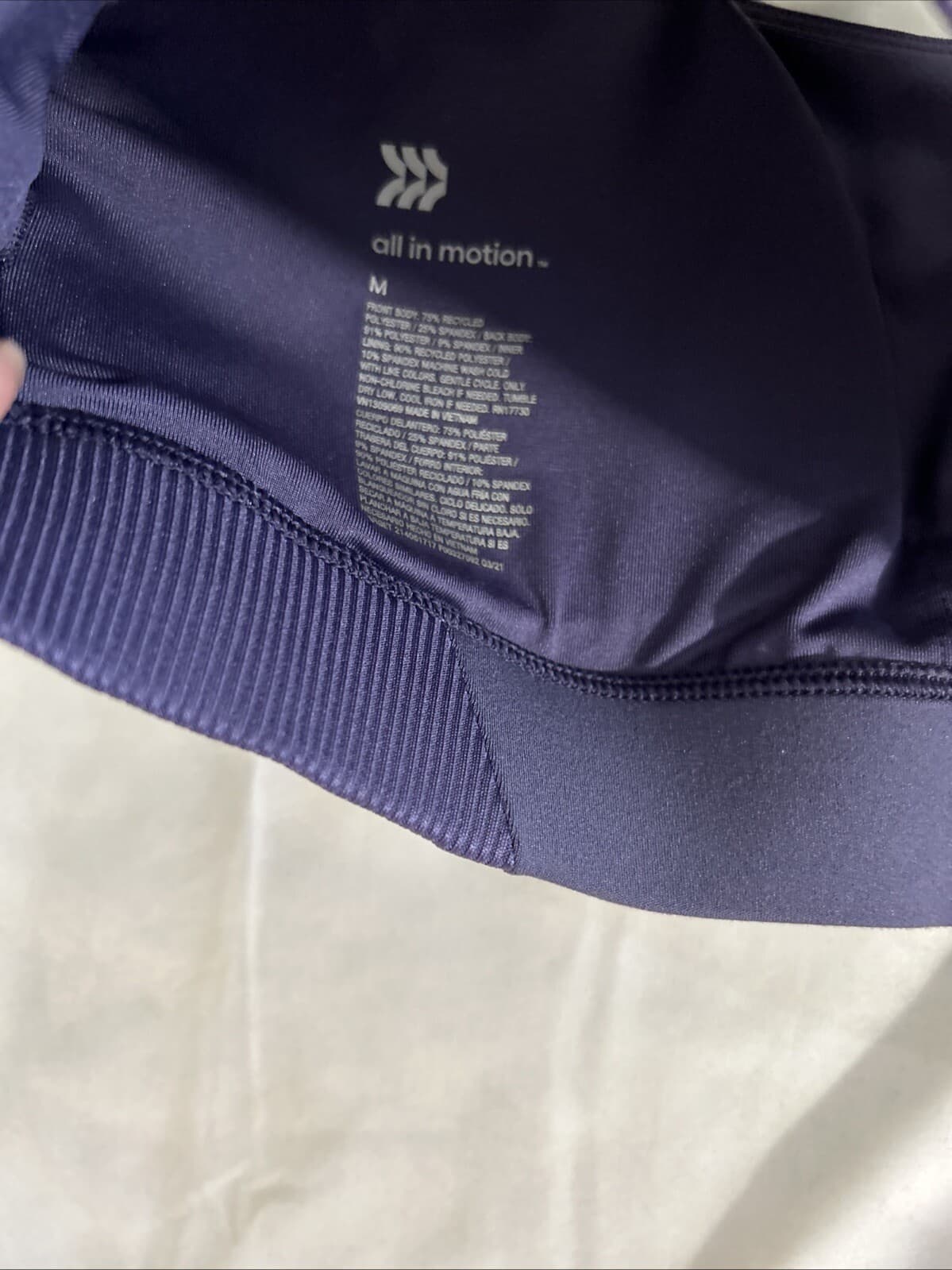 🧷 All In Motion Women Medium Purple Light Support Flex Ribbed Sports Bra - Thumbnail 4