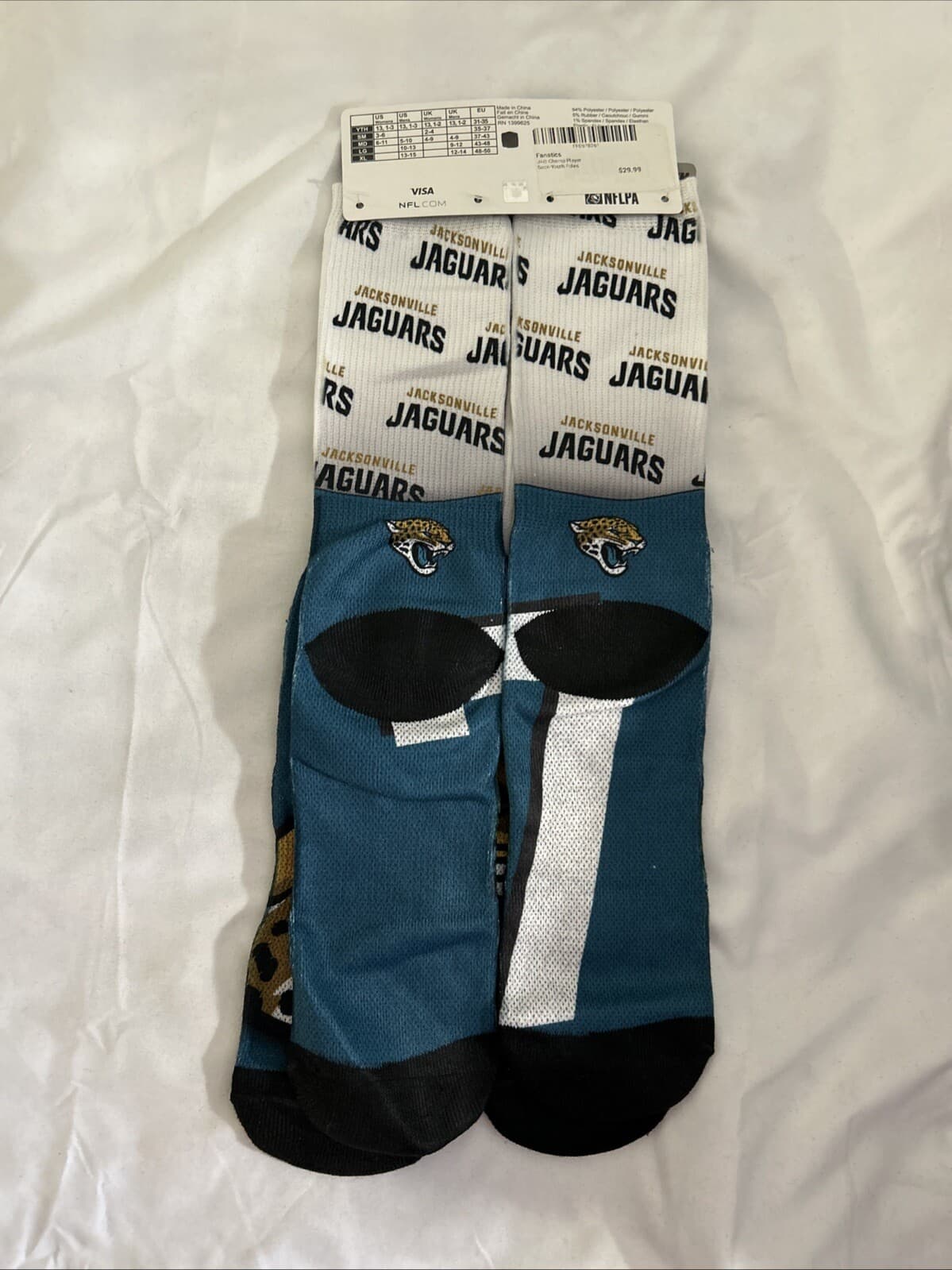 NFL Nick Foles #7 Youth Socks Size 13, 1-3 Boys Jacksonville Jaguars - Thumbnail 2