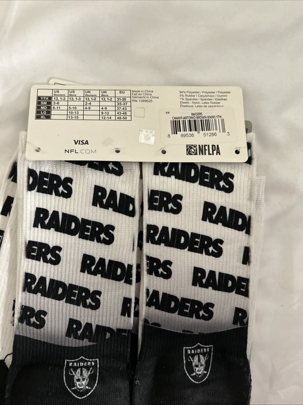 NFL youth socks Antonio Brown # 84 Raiders Boys 13, 1-3 - Thumbnail 3
