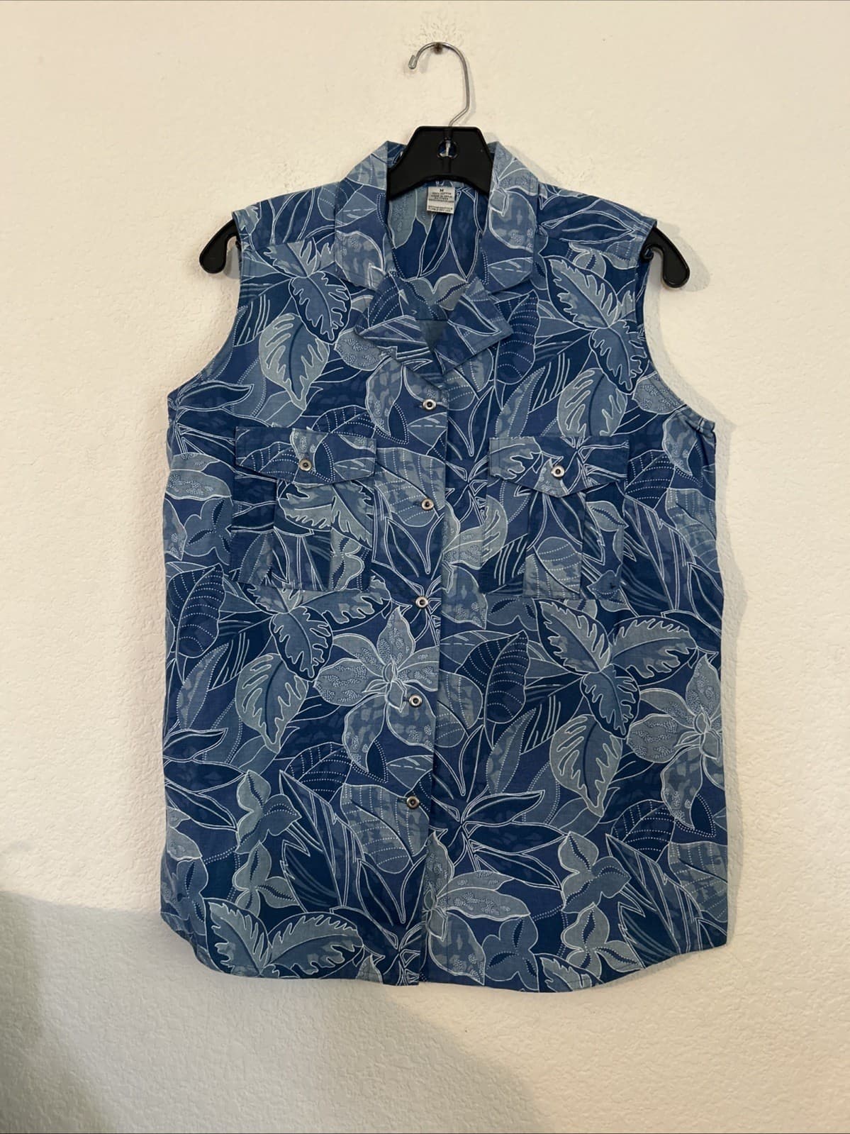 Women’s Gloria Vanderbilt Medium Blue 2 Piece Short Set New - Thumbnail 2
