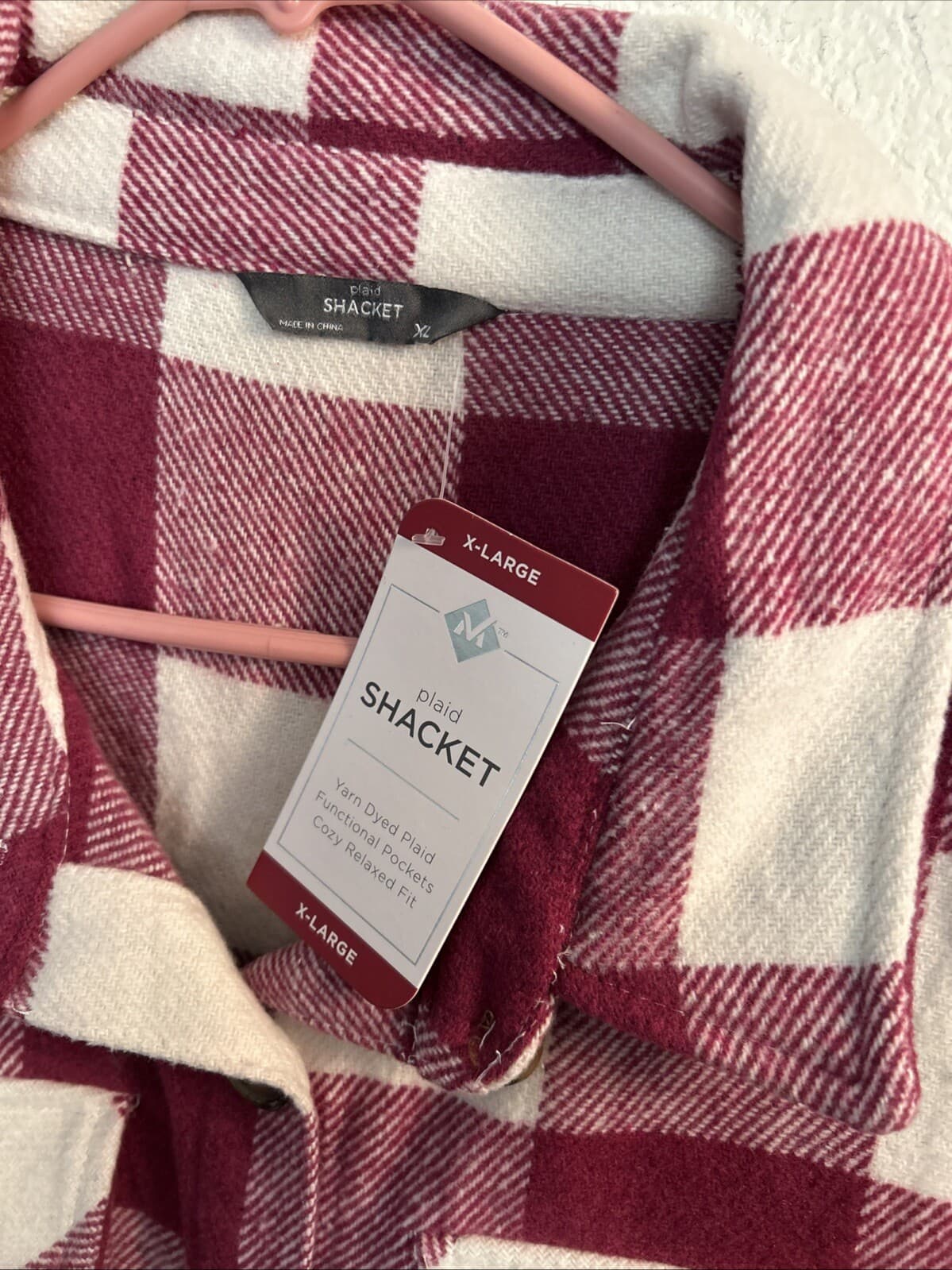 Member's Mark Women's Button Up Long Sleeve Warm Plaid Shacket Xl - Thumbnail 4