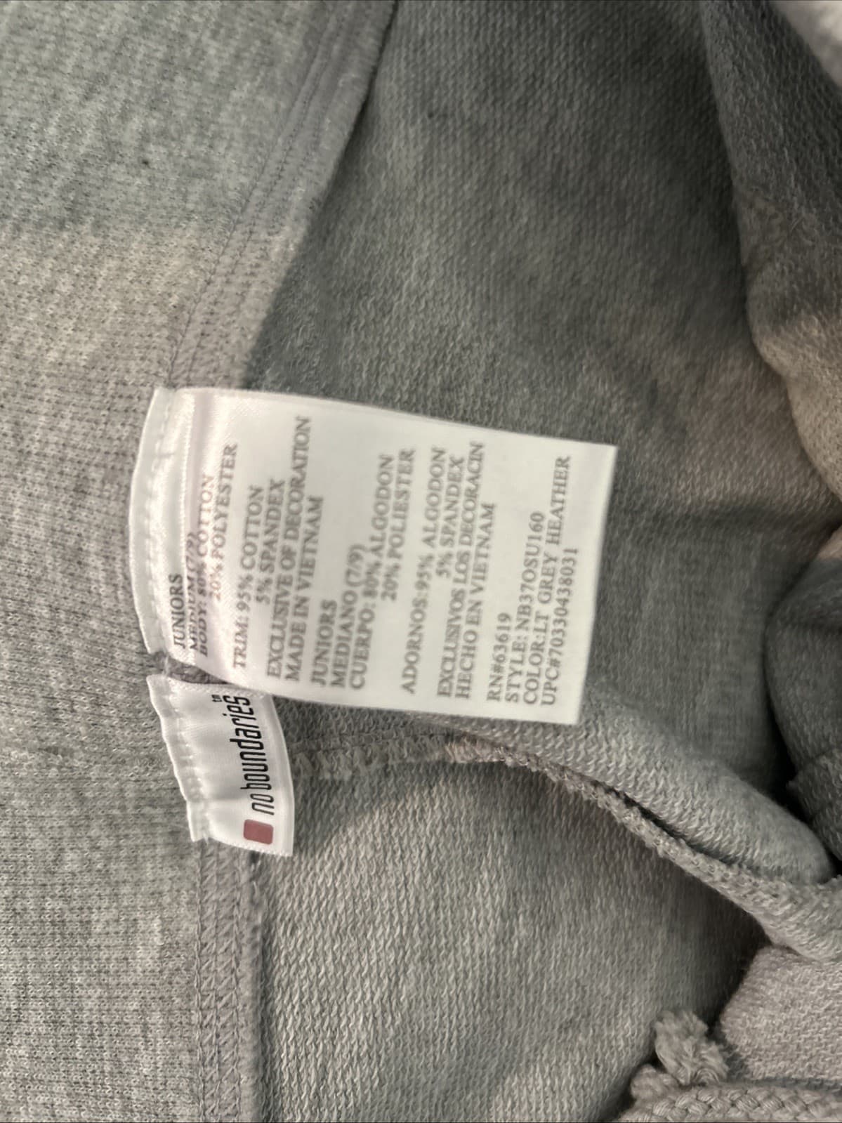 Girls Juniors Medium No Boundaries Gray Wide Leg Sweats NWOT - Thumbnail 3