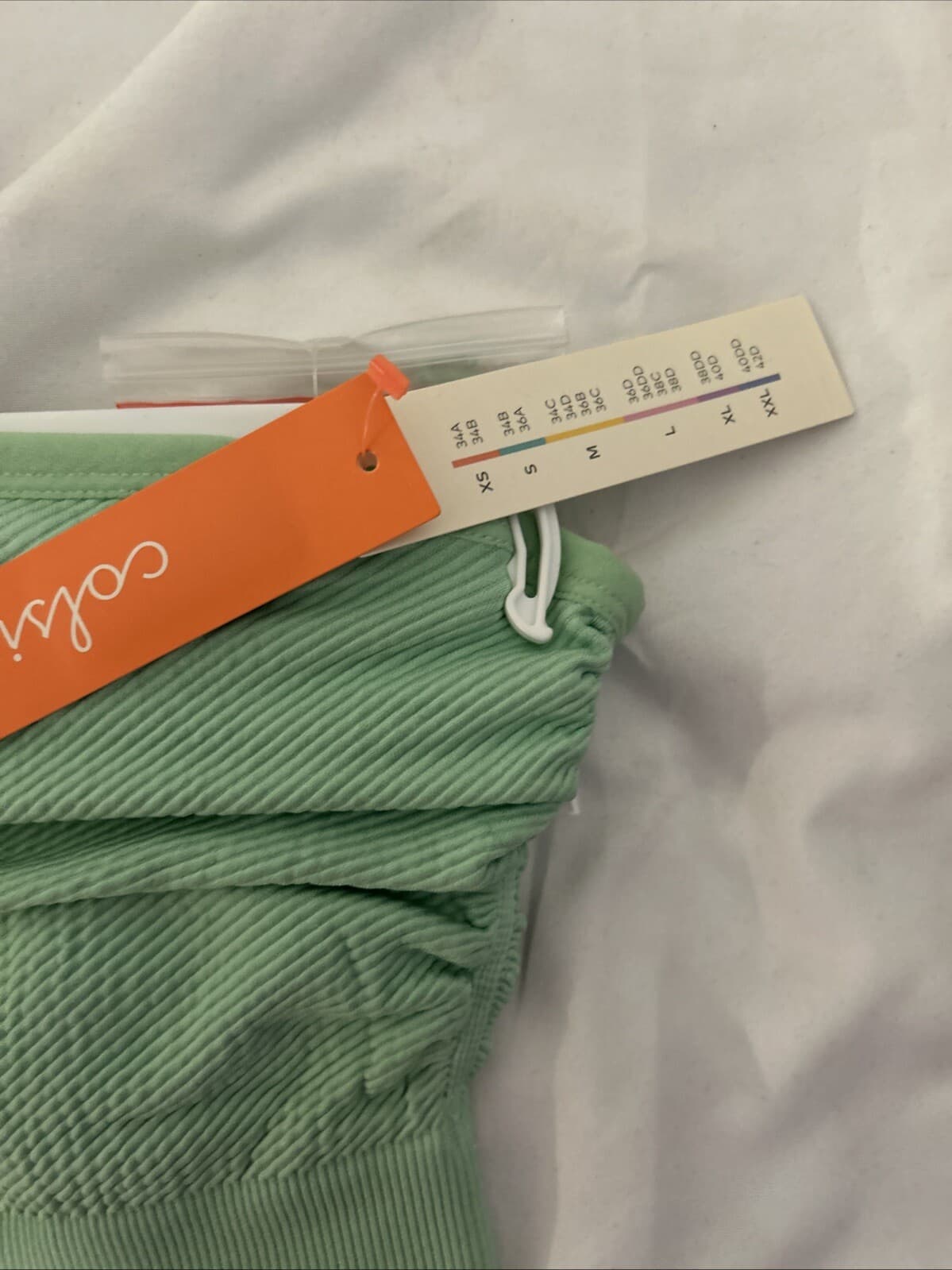 NWT Colsie Ribbed Bralette Bra Size S Mint Green 34B & 36A Removable Straps! - Thumbnail 2