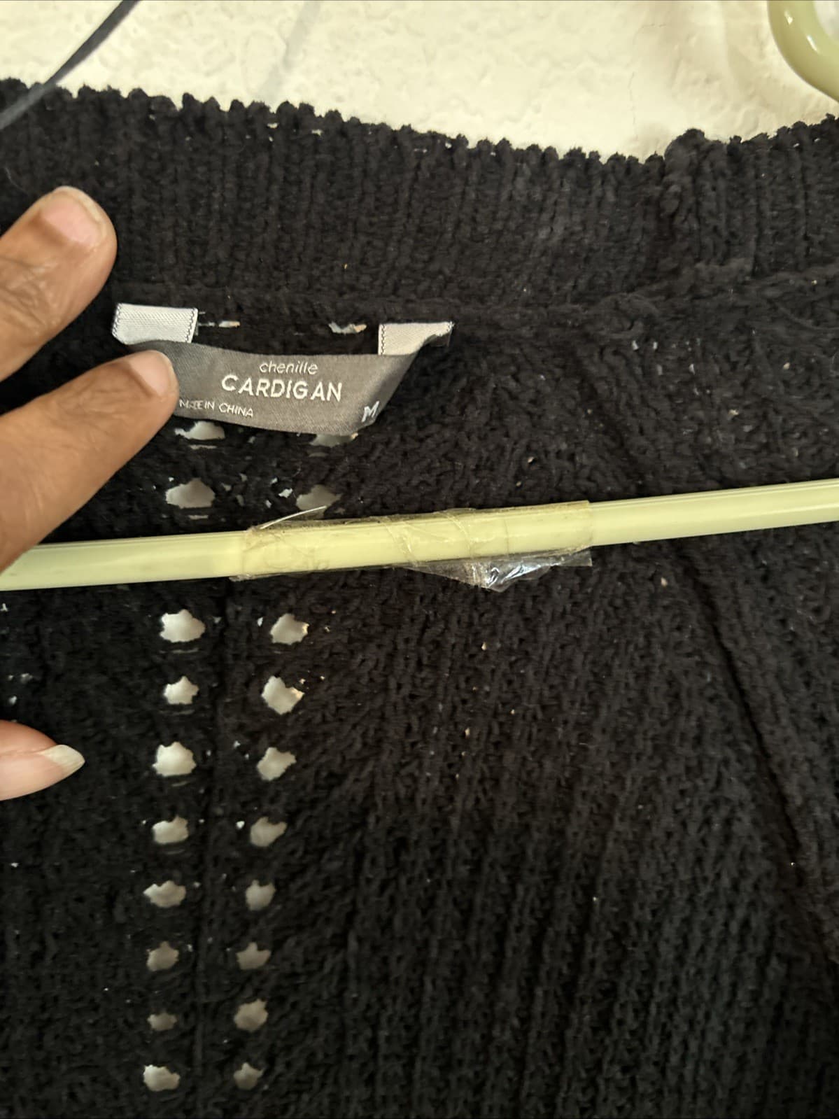 Women’s black medium cardigan Chenille - Thumbnail 2