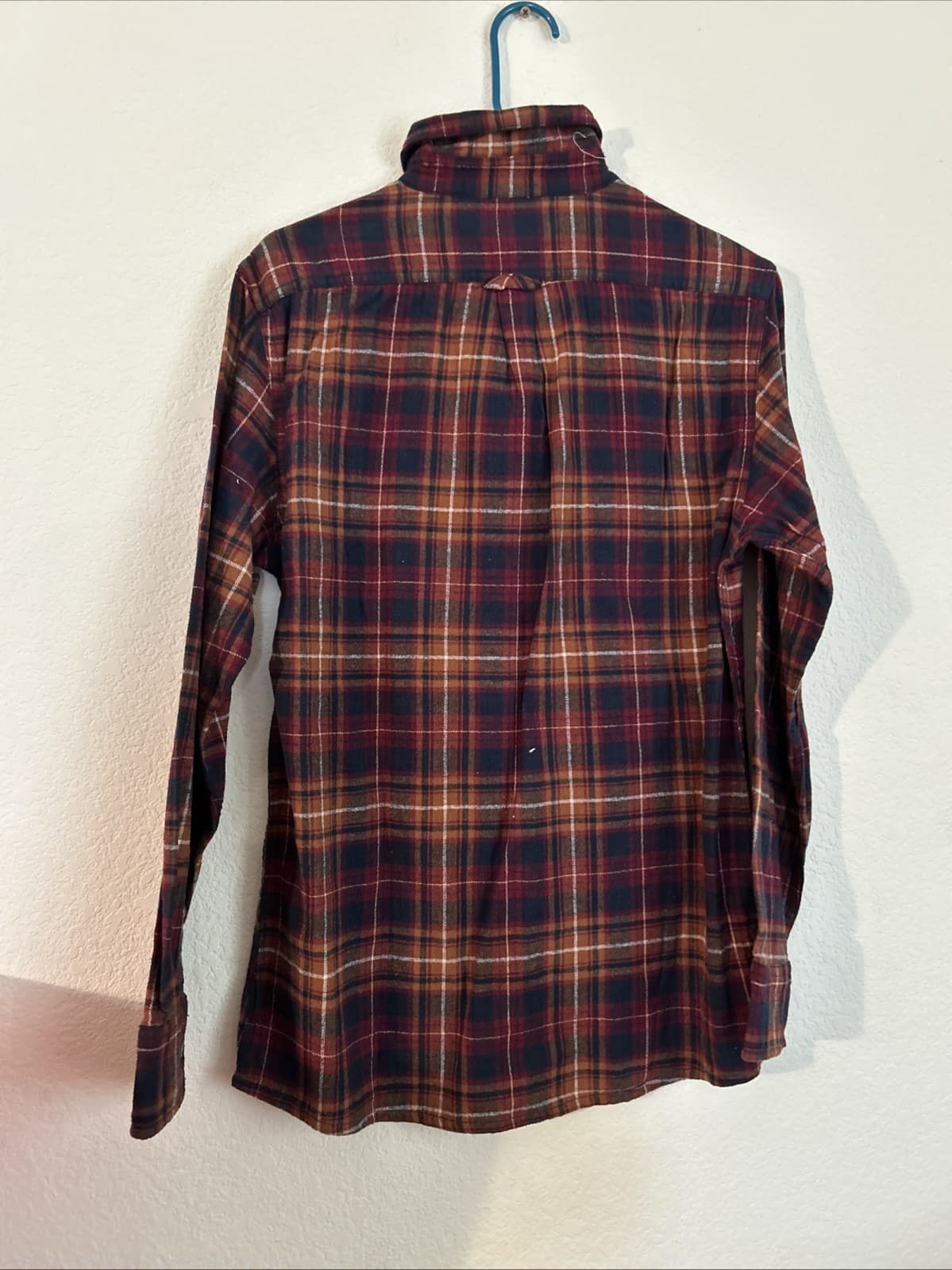 Eddie Bauer Men's Long Sleeve Button Up Bristol Flannel NWT Cognac Plaid Small - Thumbnail 3