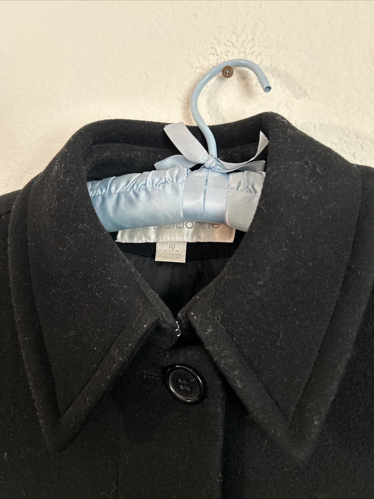 Women’s Black Wool Trenchcoat Size 10 Liz Claiborne - Thumbnail 2