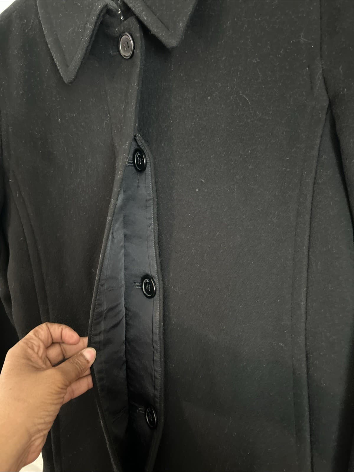 Women’s Black Wool Trenchcoat Size 10 Liz Claiborne - Thumbnail 3
