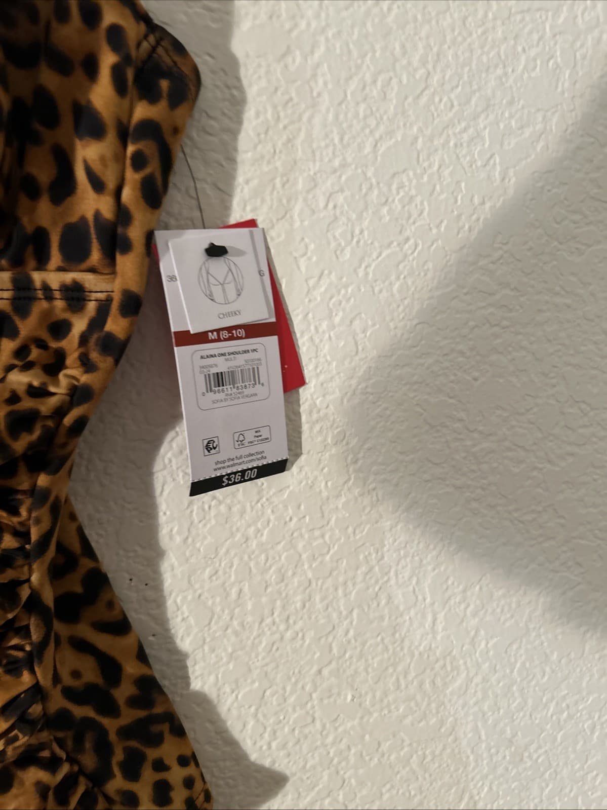 Sofia Women's Alaina One Shoulder One Piece Swimsuit M Leopard NWT - Thumbnail 3
