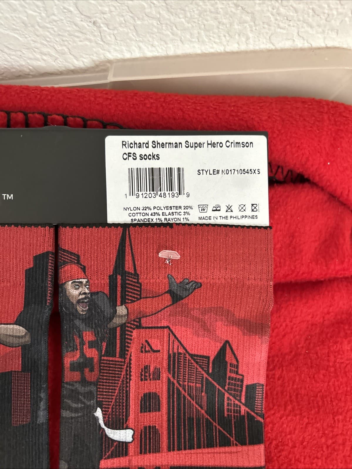 Nfl Richard Sherman Superhero Crimson Cfs Socks CS New Strideline Kids - Thumbnail 5