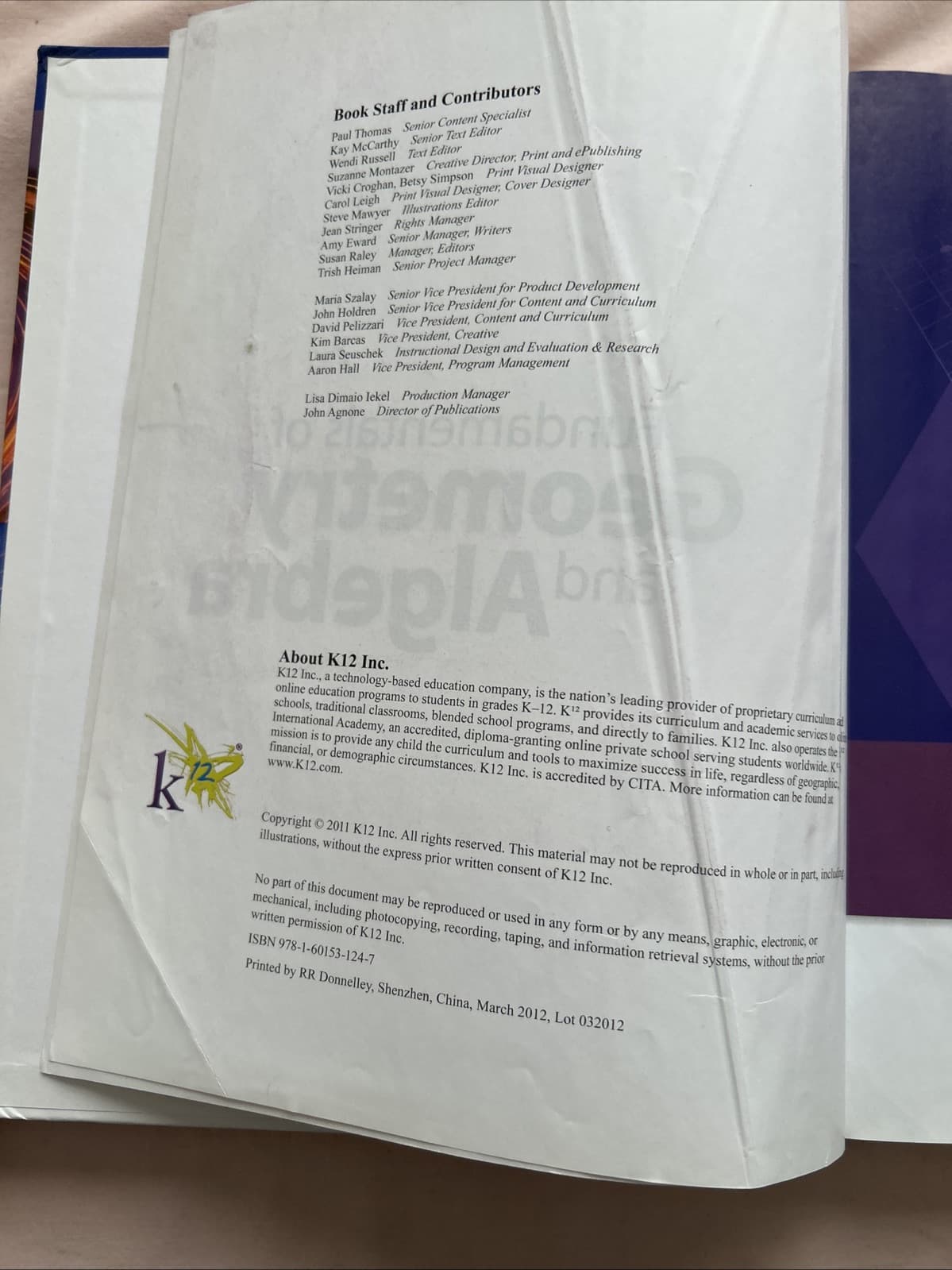 Fundamentals of Geometry and Algebra - Paperback By K12 (Author) - - Thumbnail 3