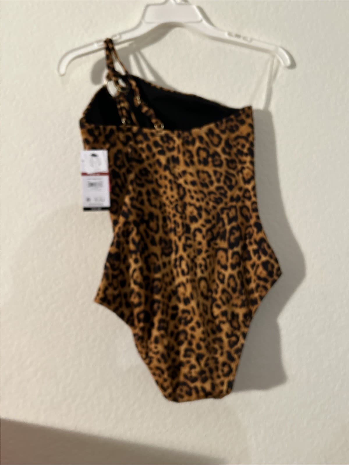 Sofia Women's Alaina One Shoulder One Piece Swimsuit M Leopard NWT - Thumbnail 6