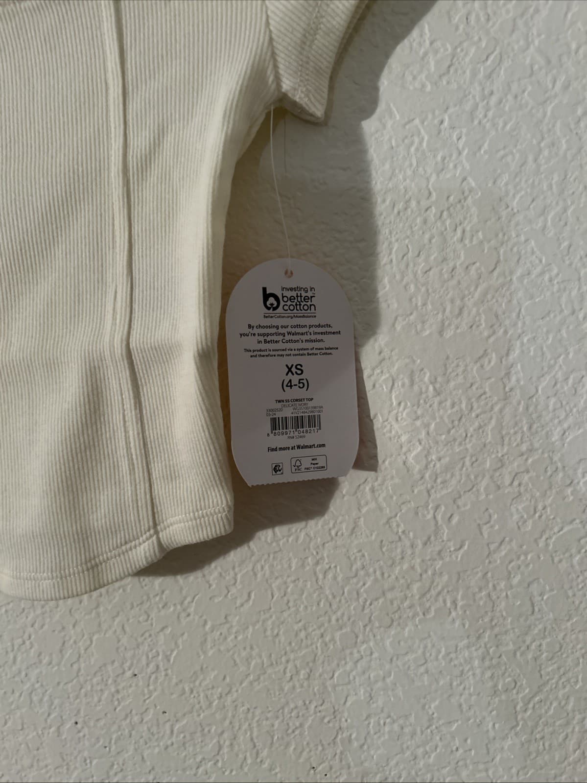 Girls XS (4/5) Wonder Nation Corset Top NWT Delicate Ivory - Thumbnail 2