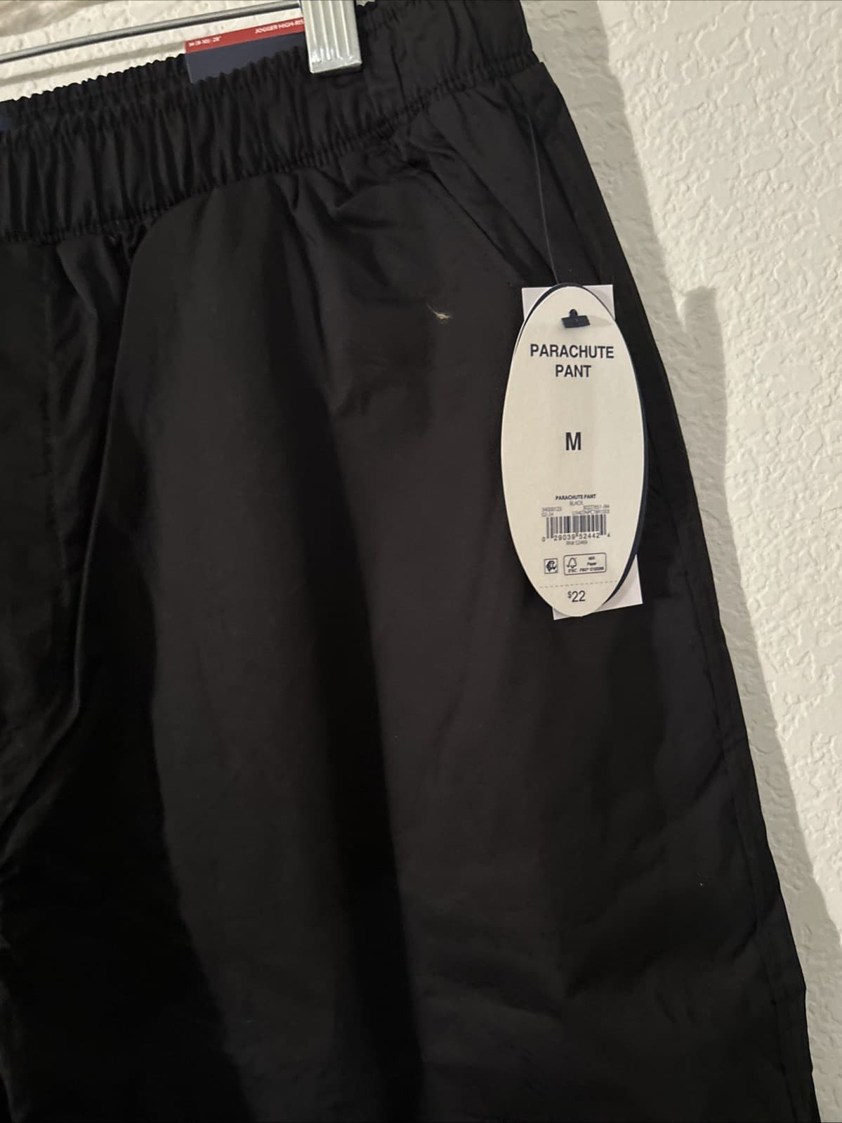 Scoop Womens Cotton Parachute Joggers High Rise Pull-on Relaxed Black Size M NWT - Thumbnail 2