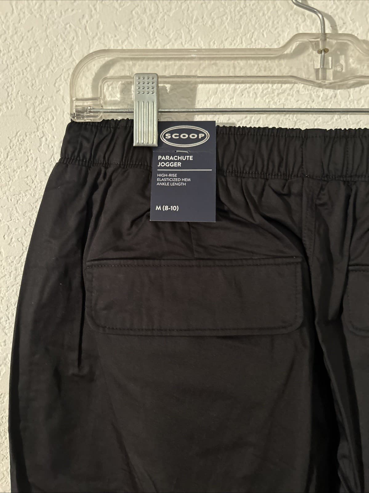 Scoop Womens Cotton Parachute Joggers High Rise Pull-on Relaxed Black Size M NWT - Thumbnail 4
