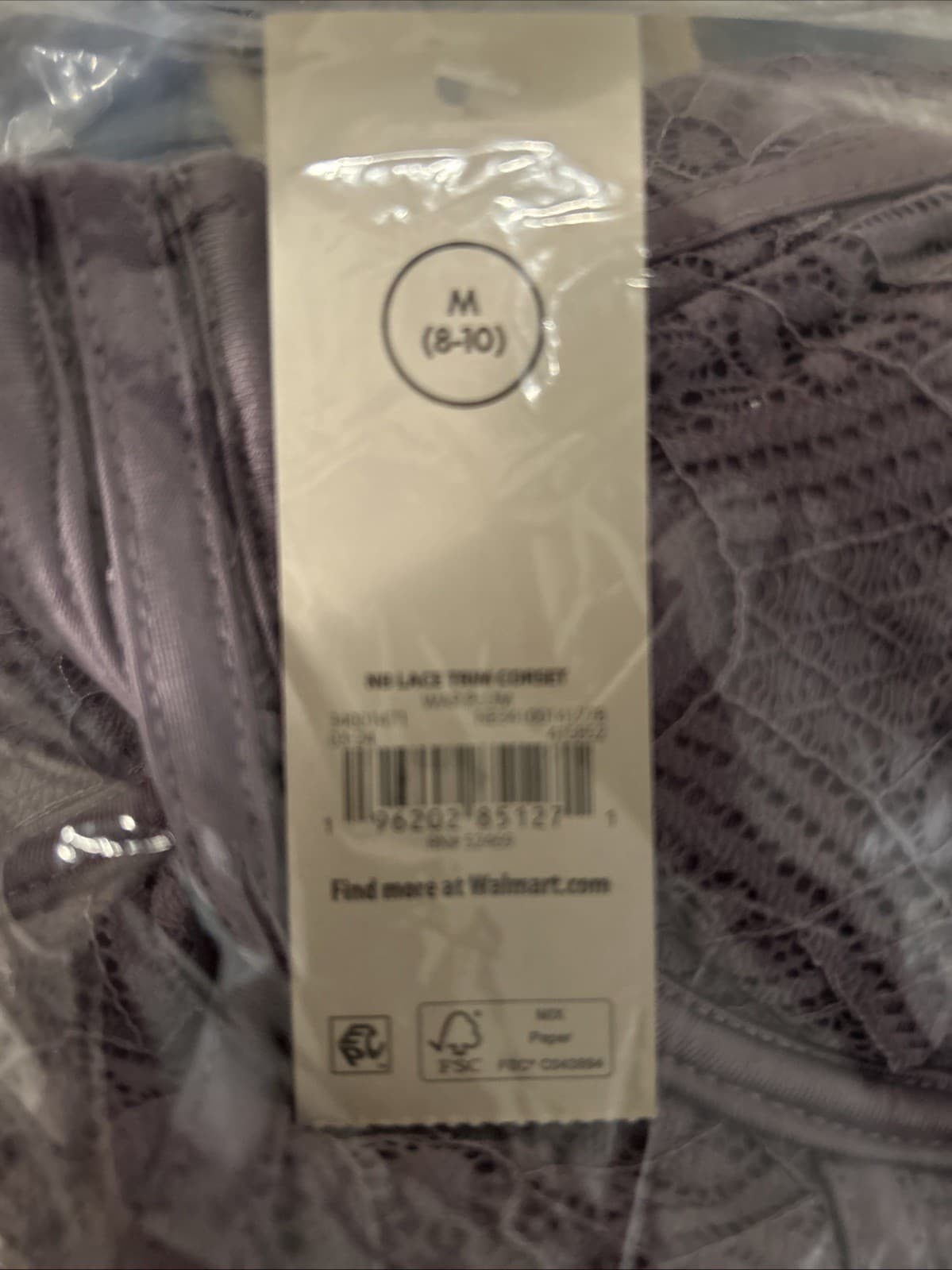 Women’s Lace Trim Corset Medium NWT Plum No Boundaries - Thumbnail 3
