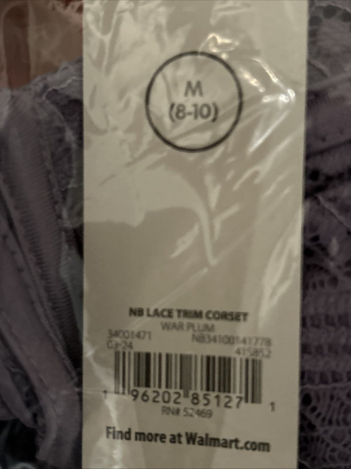 Women’s Lace Trim Corset Medium NWT Plum No Boundaries - Thumbnail 4