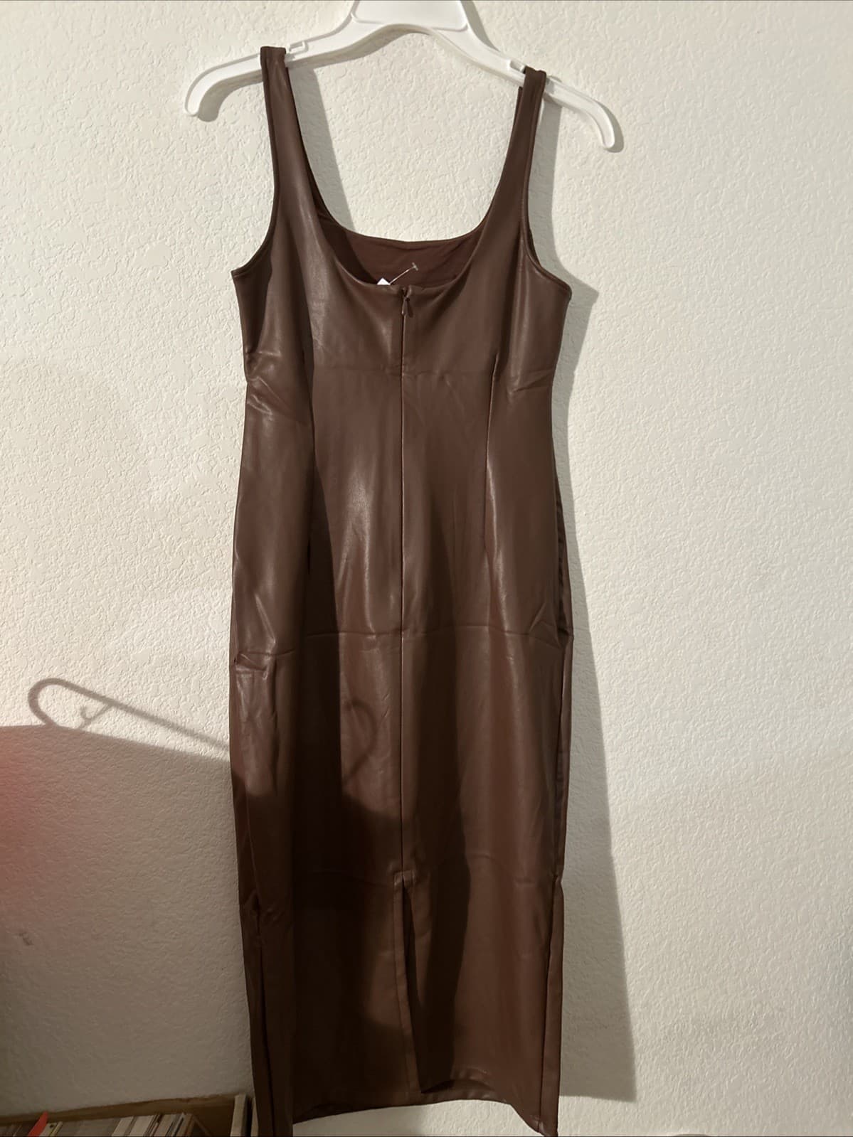 Sofia Jeans Faux Leather Dress Brown NWT XS (0-2) - Thumbnail 2