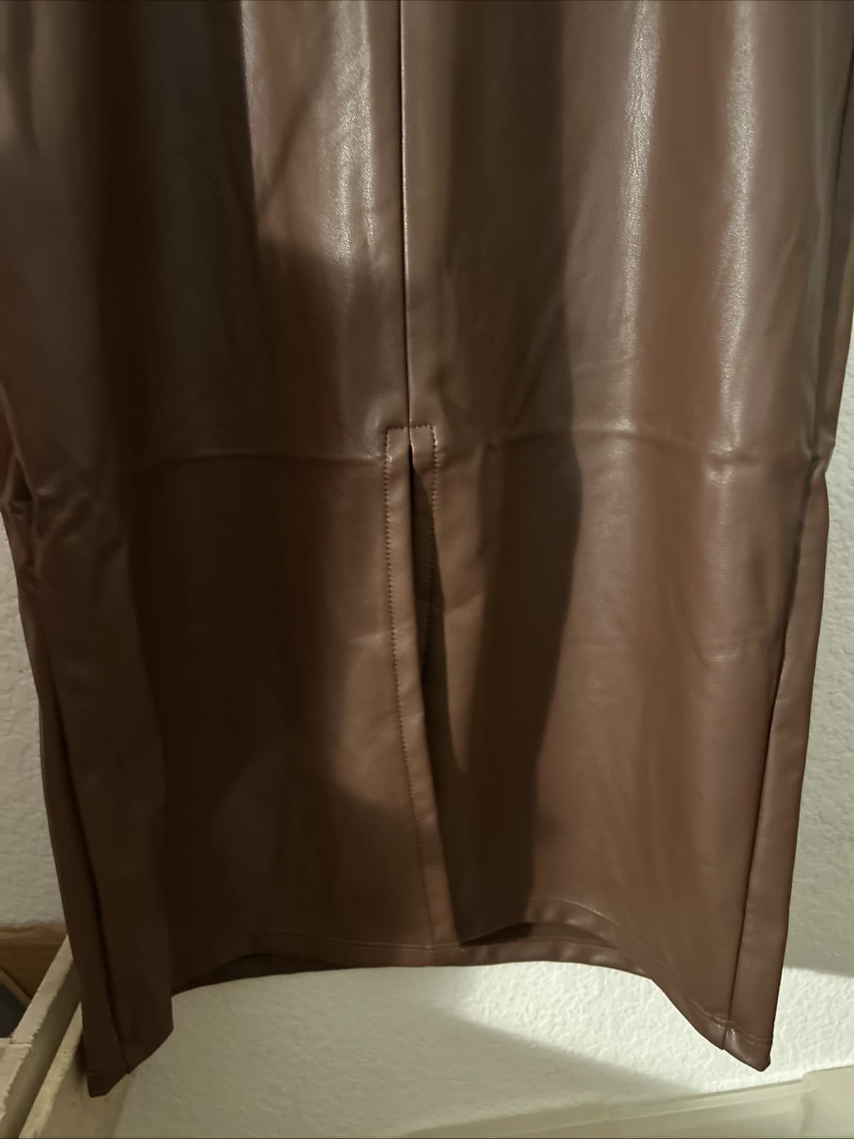 Sofia Jeans Faux Leather Dress Brown NWT XS (0-2) - Thumbnail 3