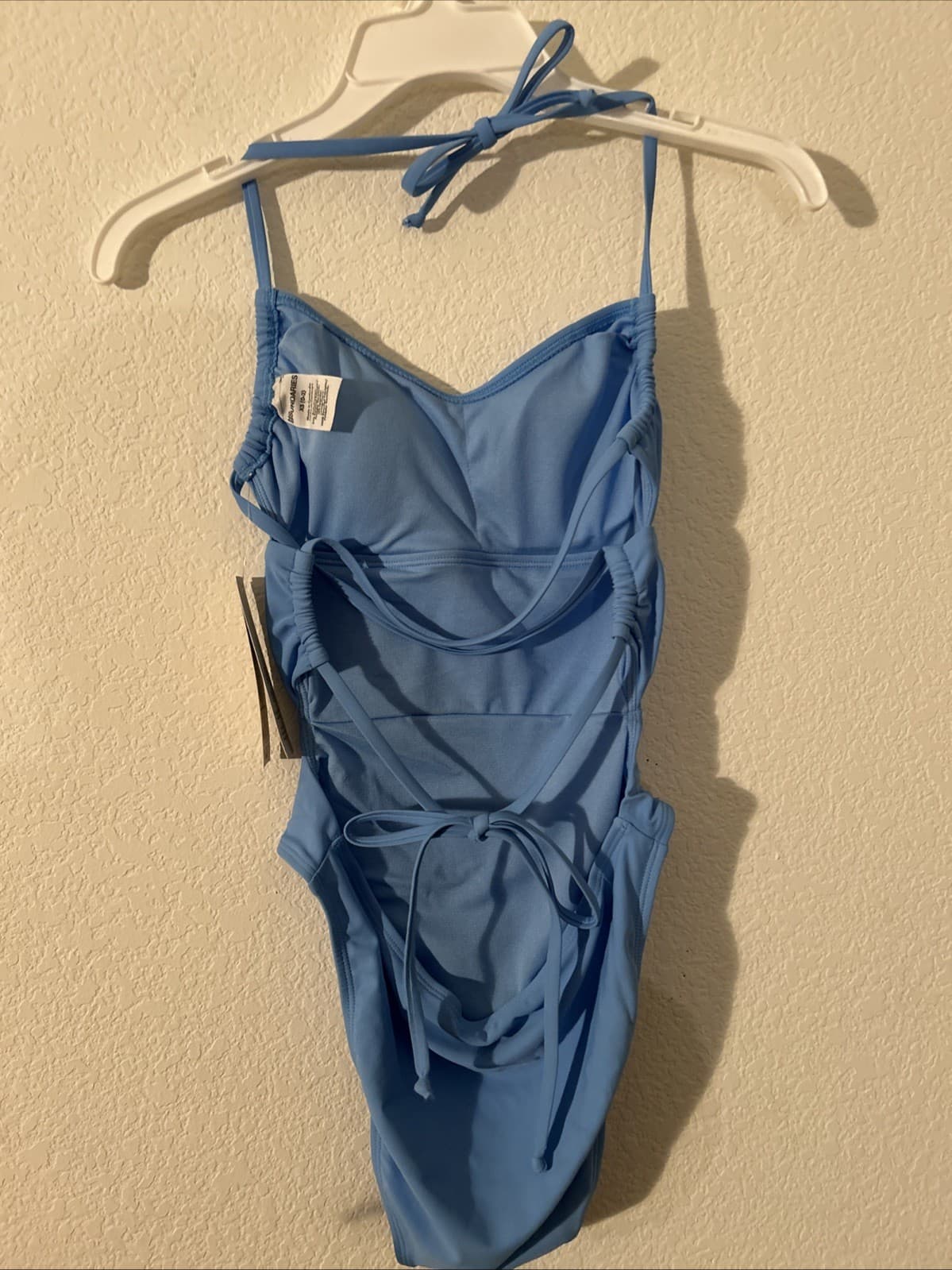 Women’s Open Back Halter Swimsuit NWT XS Blue One Piece No Boundaries - Thumbnail 4