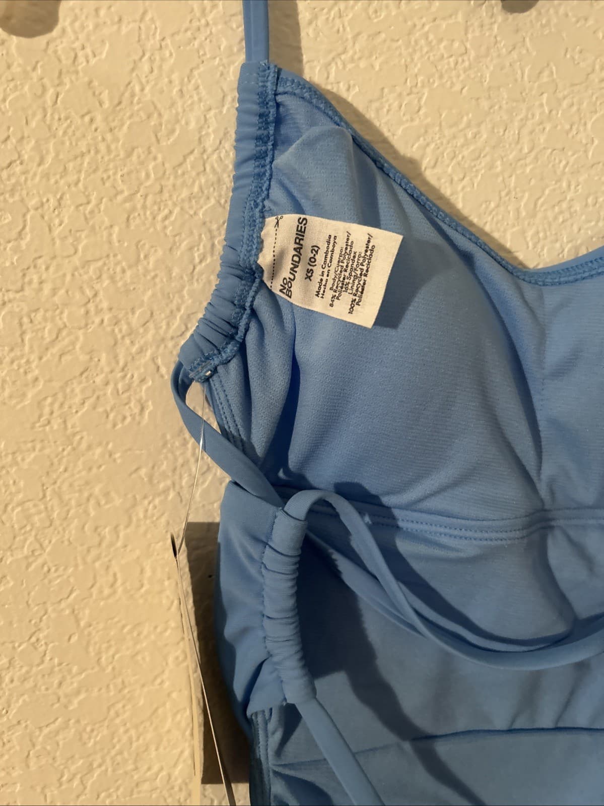 Women’s Open Back Halter Swimsuit NWT XS Blue One Piece No Boundaries - Thumbnail 5