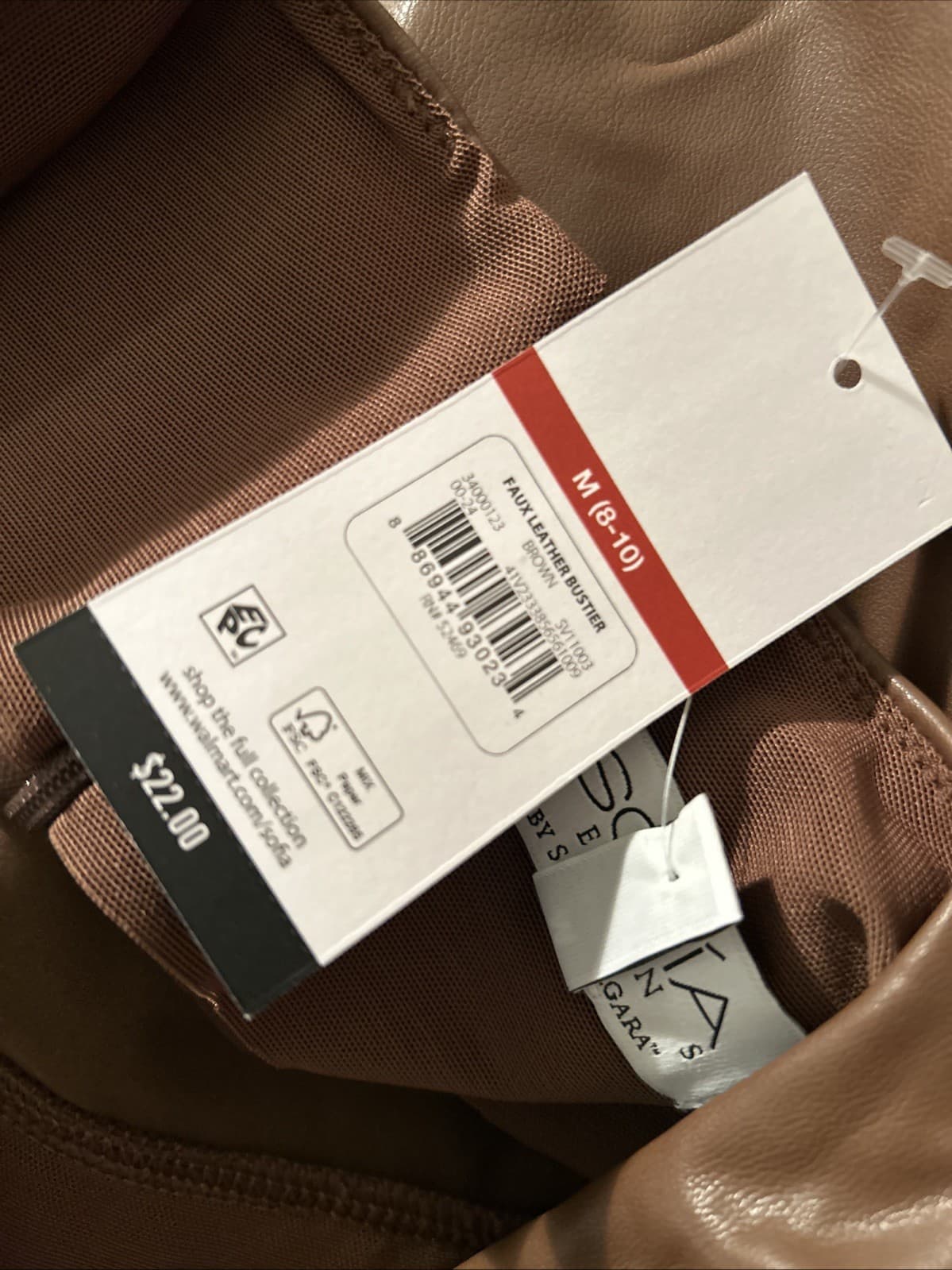 Women’s Bustier Faux Leather Brown NWT Sofia Jeans Medium - Thumbnail 5