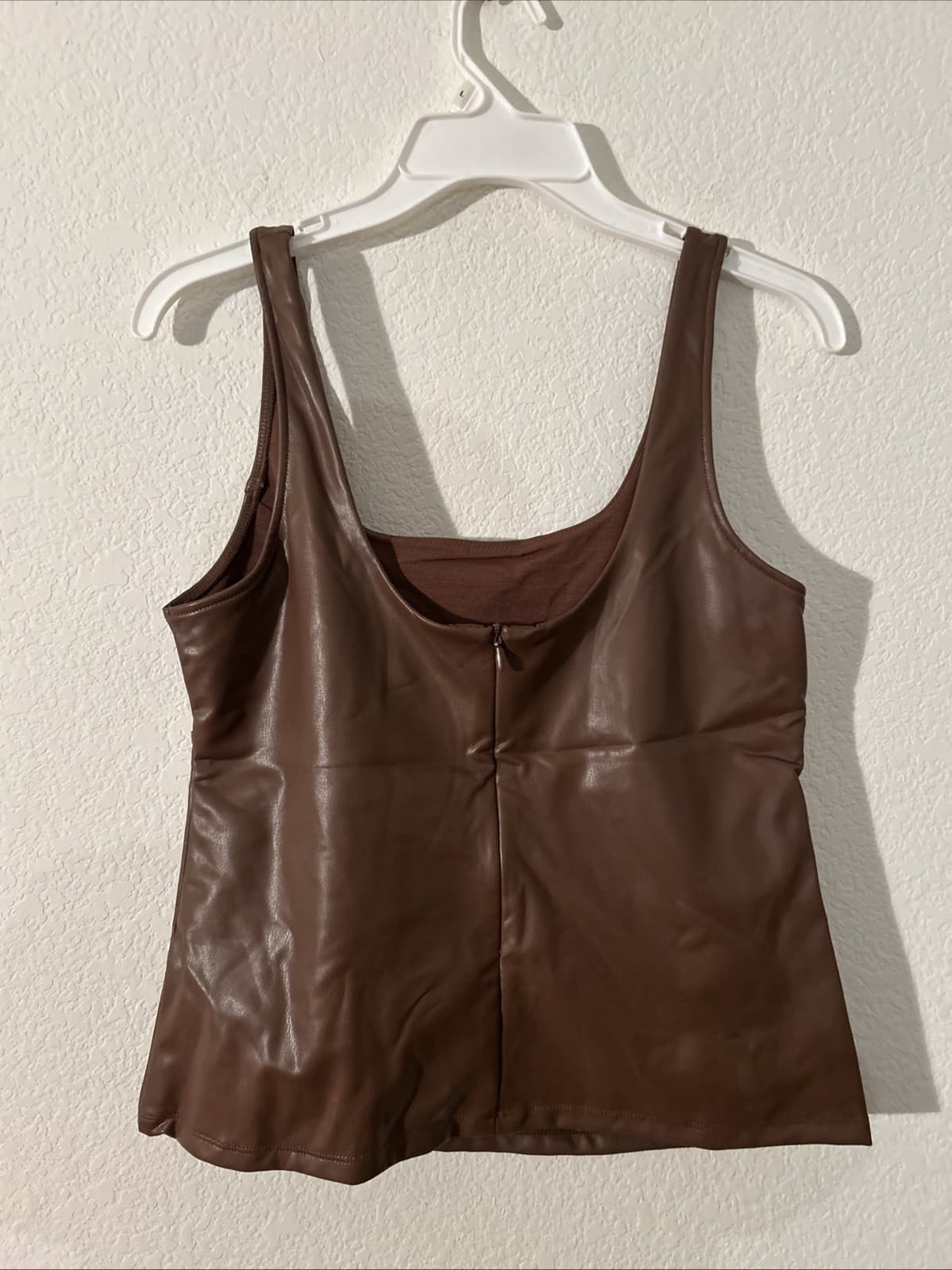 Women’s Bustier Faux Leather Brown NWT Sofia Jeans Small - Thumbnail 2