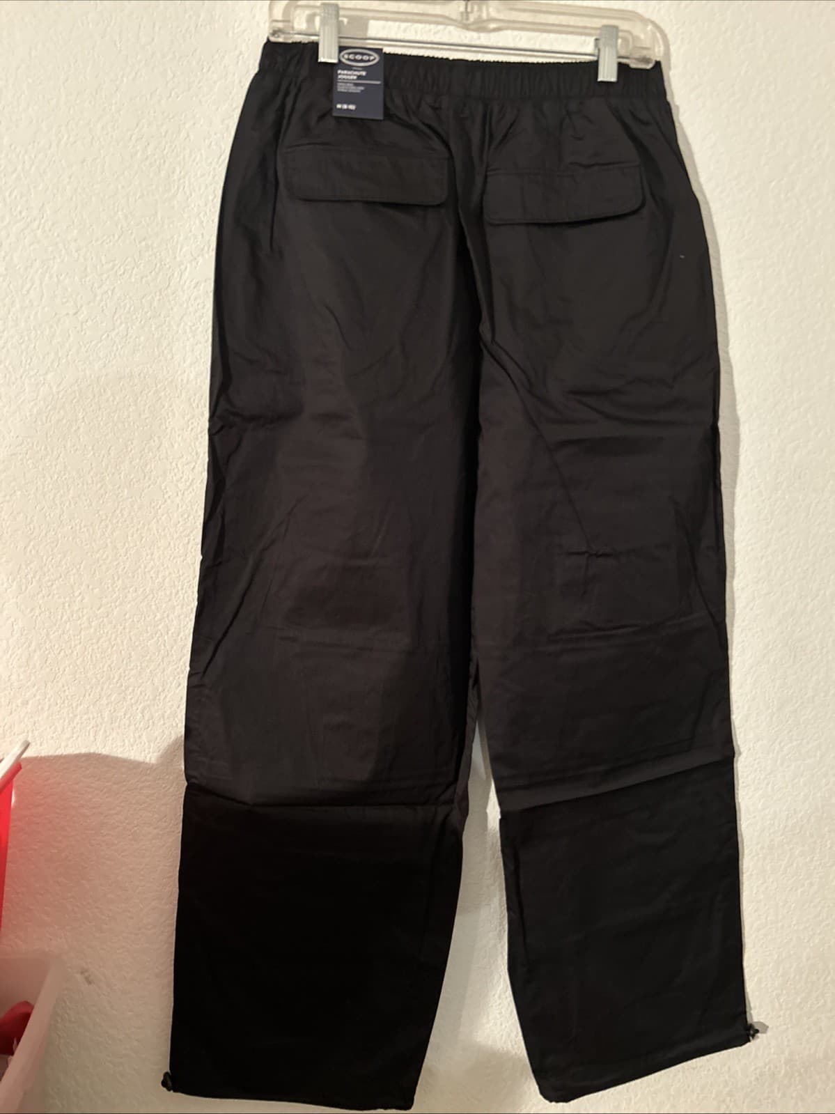 Scoop Womens Cotton Parachute Joggers High Rise Pull-on Relaxed Black Size XS - Thumbnail 2