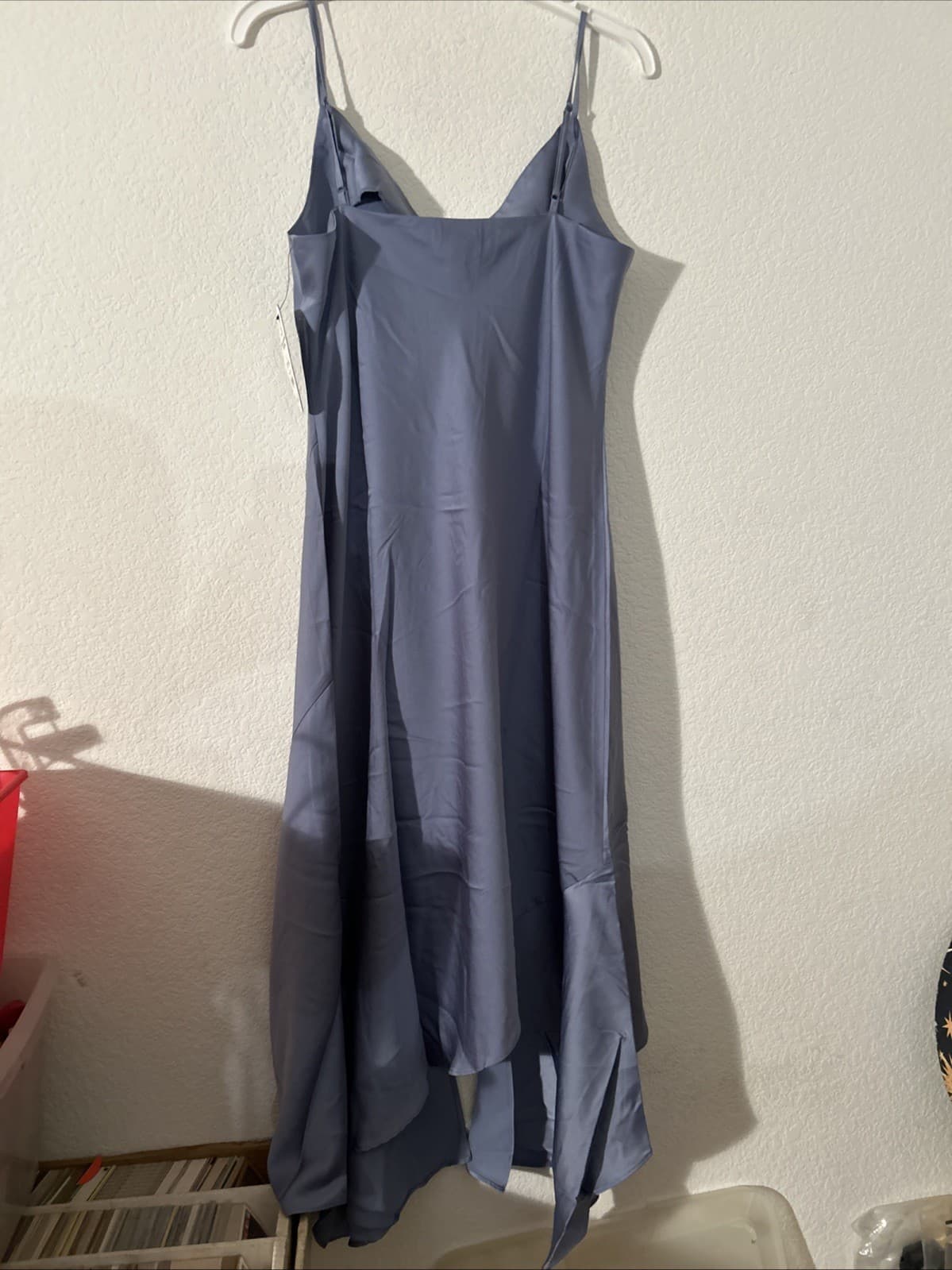 Women’s Scoop Asymetrical Slip Dress NWT Large Blue - Thumbnail 4