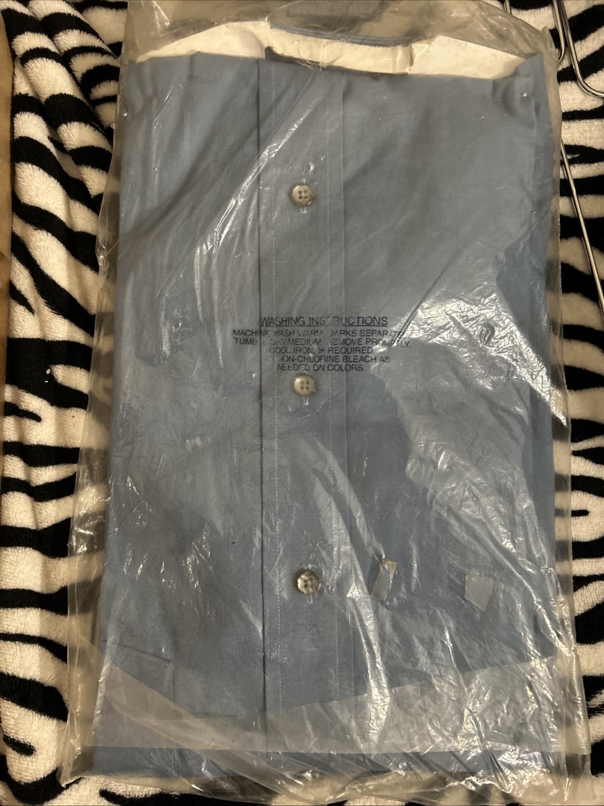 Steven H Adler Men’s Blue Button Down NWT 17-35 Big And Tall - Thumbnail 3