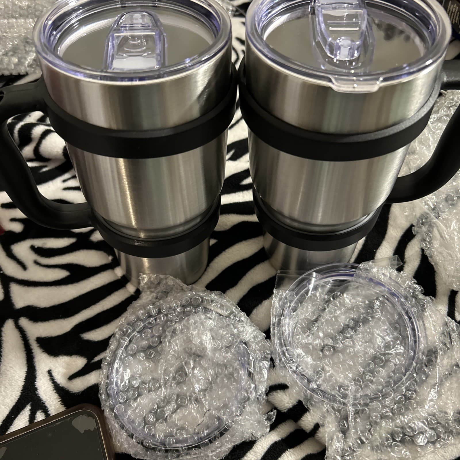 Swiss Military 30oz Set Of 2 All Stainless Insulated Tumblers With Dual Lids - Thumbnail 3