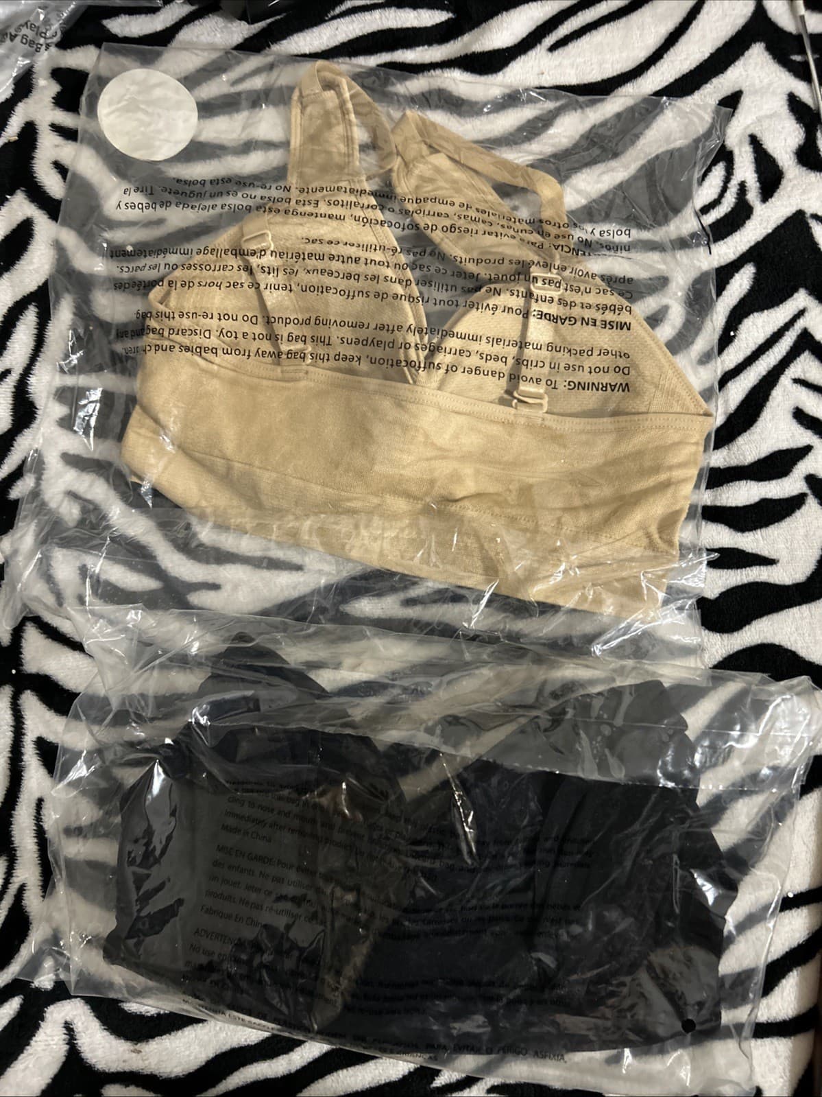 Lot Of 2 Dream By Genie Black And Nude Bra Medium New Removable Pads Stretch - Thumbnail 4
