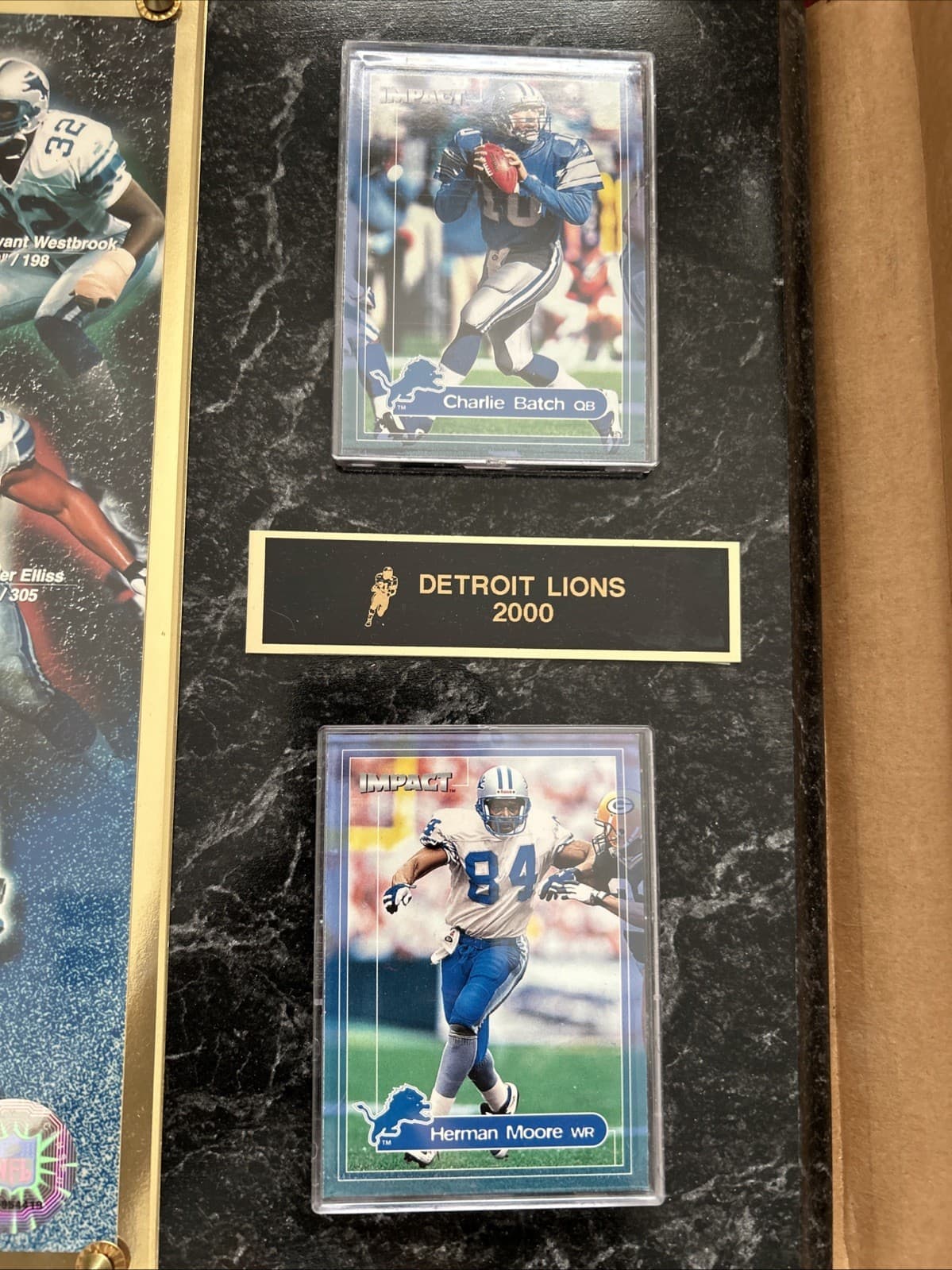 nfl detroit lions plaque Charlie Batch QB And Herman Moore WR - Thumbnail 2