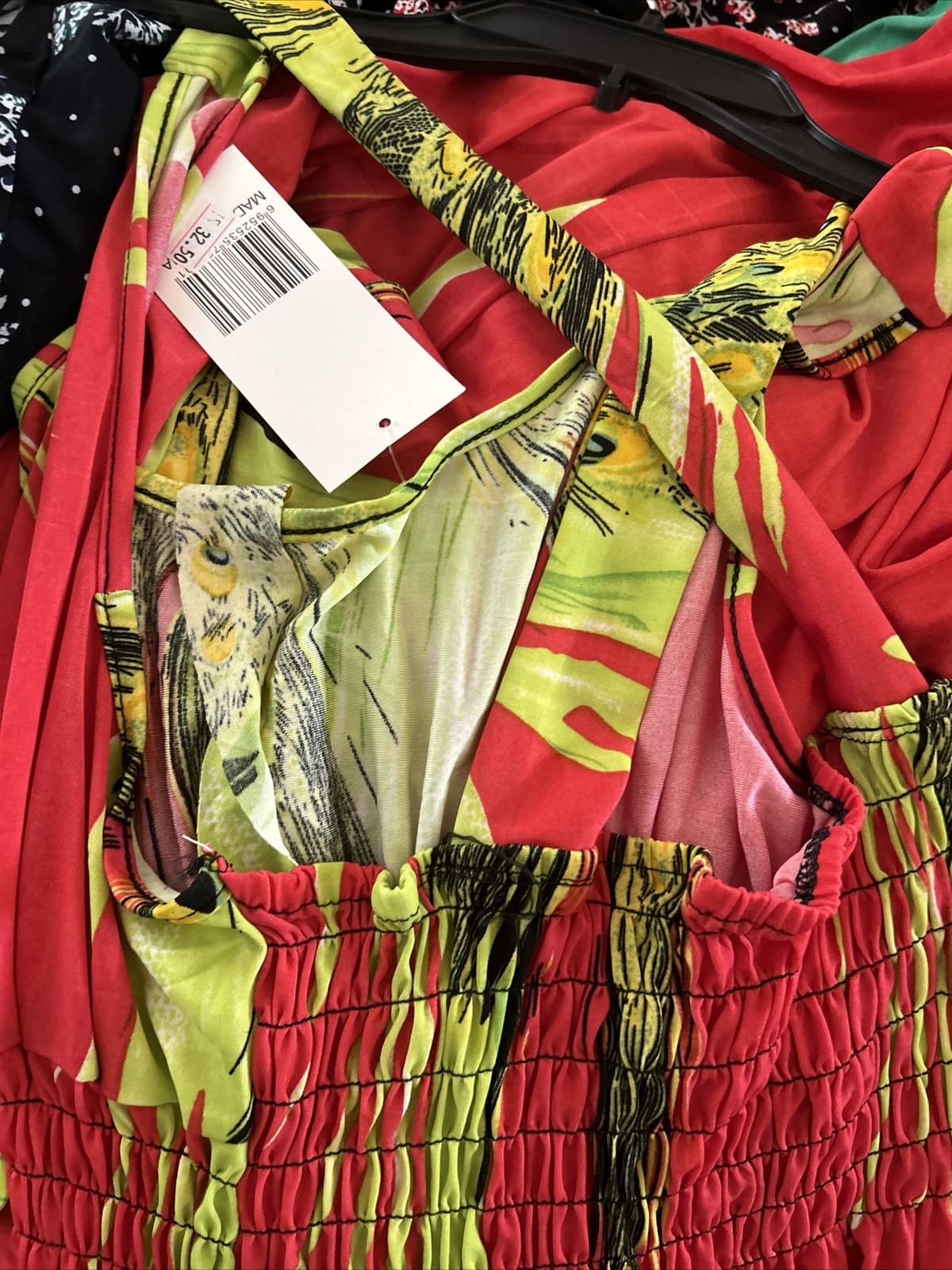 Women’s Red Multi Color Summer Dress Long 2xl - Thumbnail 2