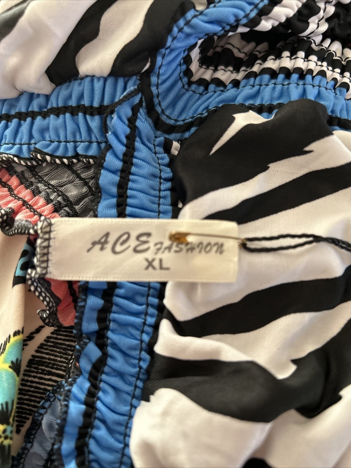 Women’s Ace Fashion Black Multi Color Summer Dress NWT X-Large - Thumbnail 3