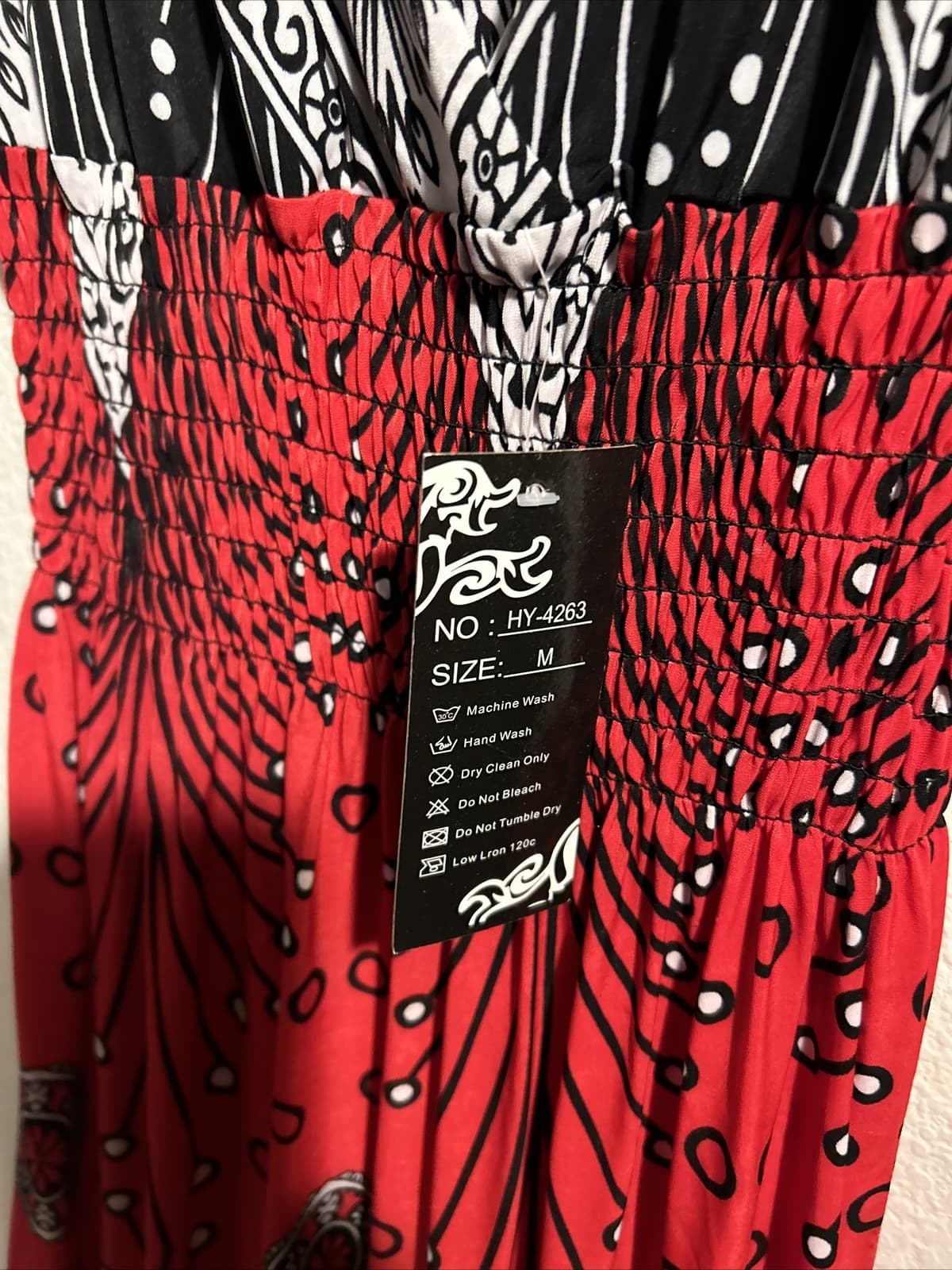 Women’s Hots Wings Medium Long Red Multicolored Dress NWT - Thumbnail 2