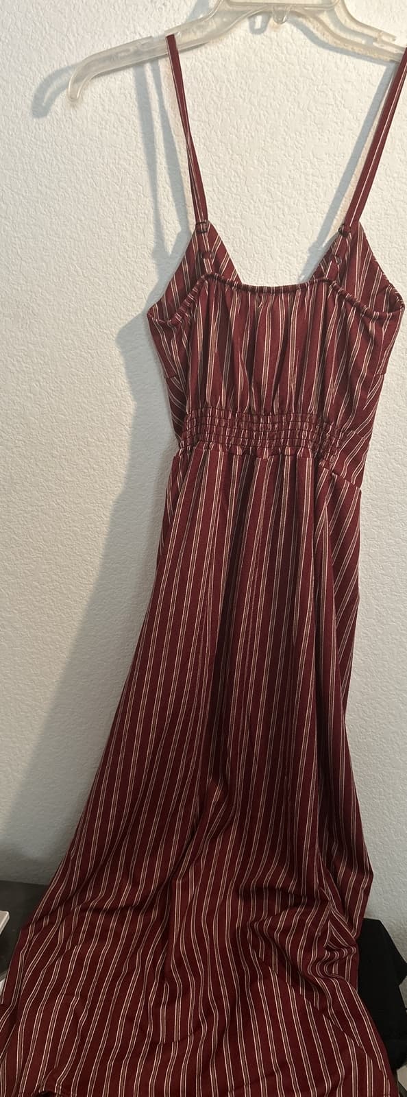 Women’s Burgundy Multi Color With A Split In Front Summer Dress Long L/XL NWT - Thumbnail 2