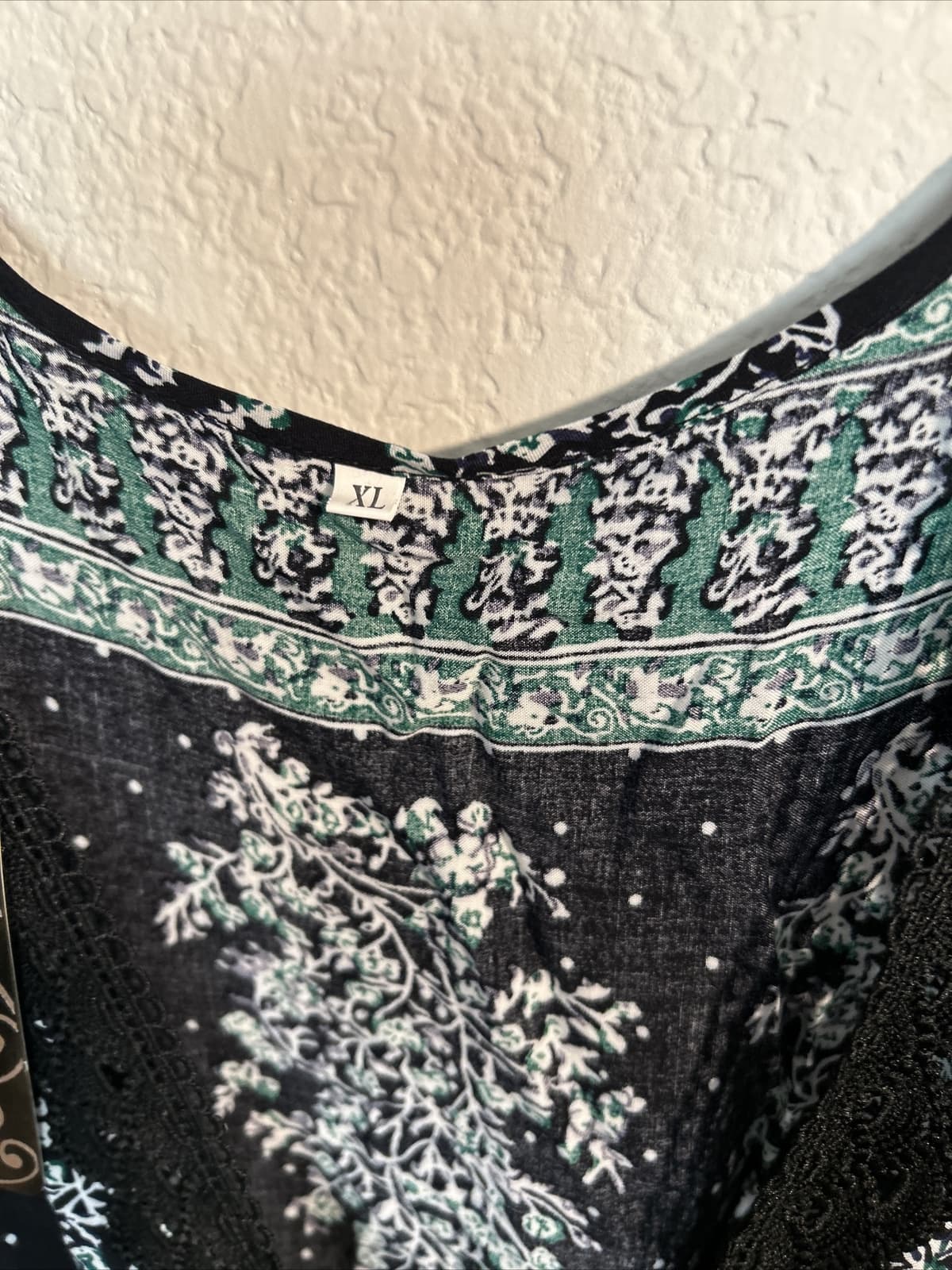 Women’s Global Fashion Black And Green Summer Dress NWT XLarge - Thumbnail 2