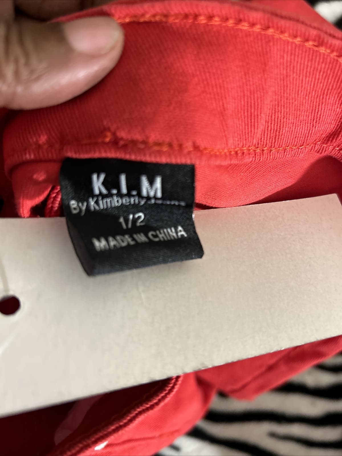 Women’s Red Stretch Jeans NWT K.I.M By Kimberly Jeans Size 1/2 - Thumbnail 4