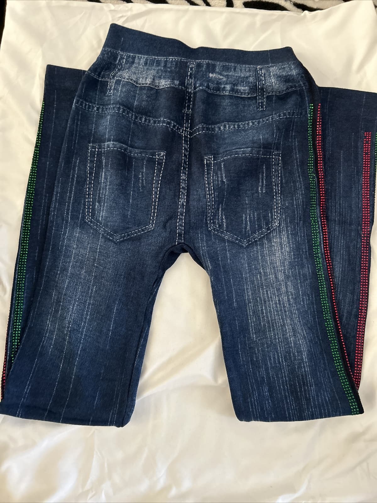 Girls Junior Leggings Blue Multi Color NWT One Size Fits Most - Thumbnail 2