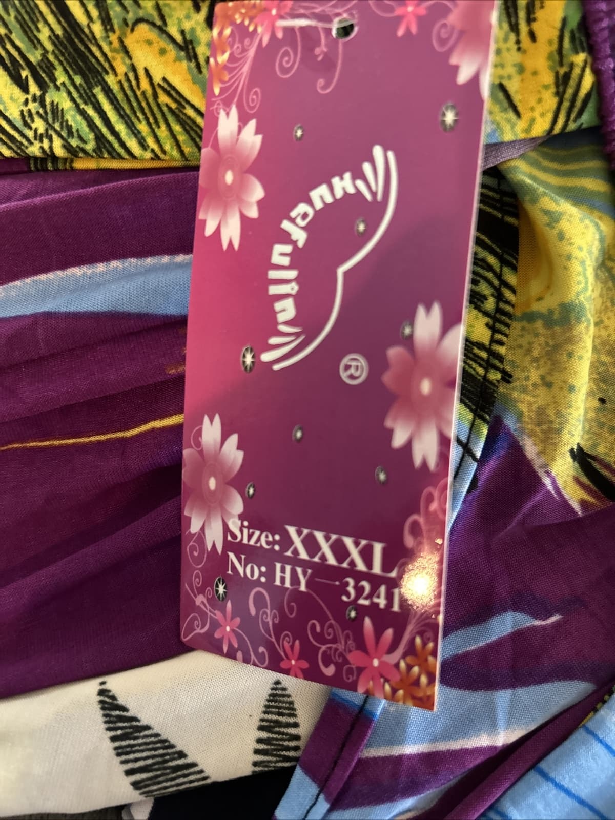 Women’s Purple Multi Color Summer Dress Long 2XLarge Nwt - Thumbnail 3