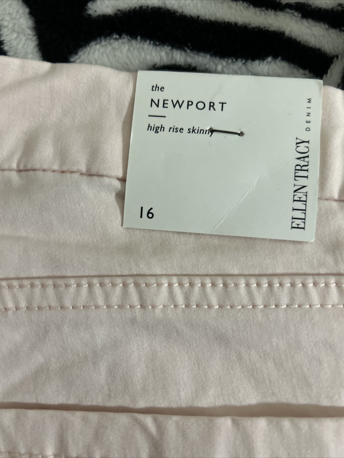 Womens ELLEN TRACY Refined Mid-rise Skinny Jeans Denim Pants Pink 16 - Thumbnail 2