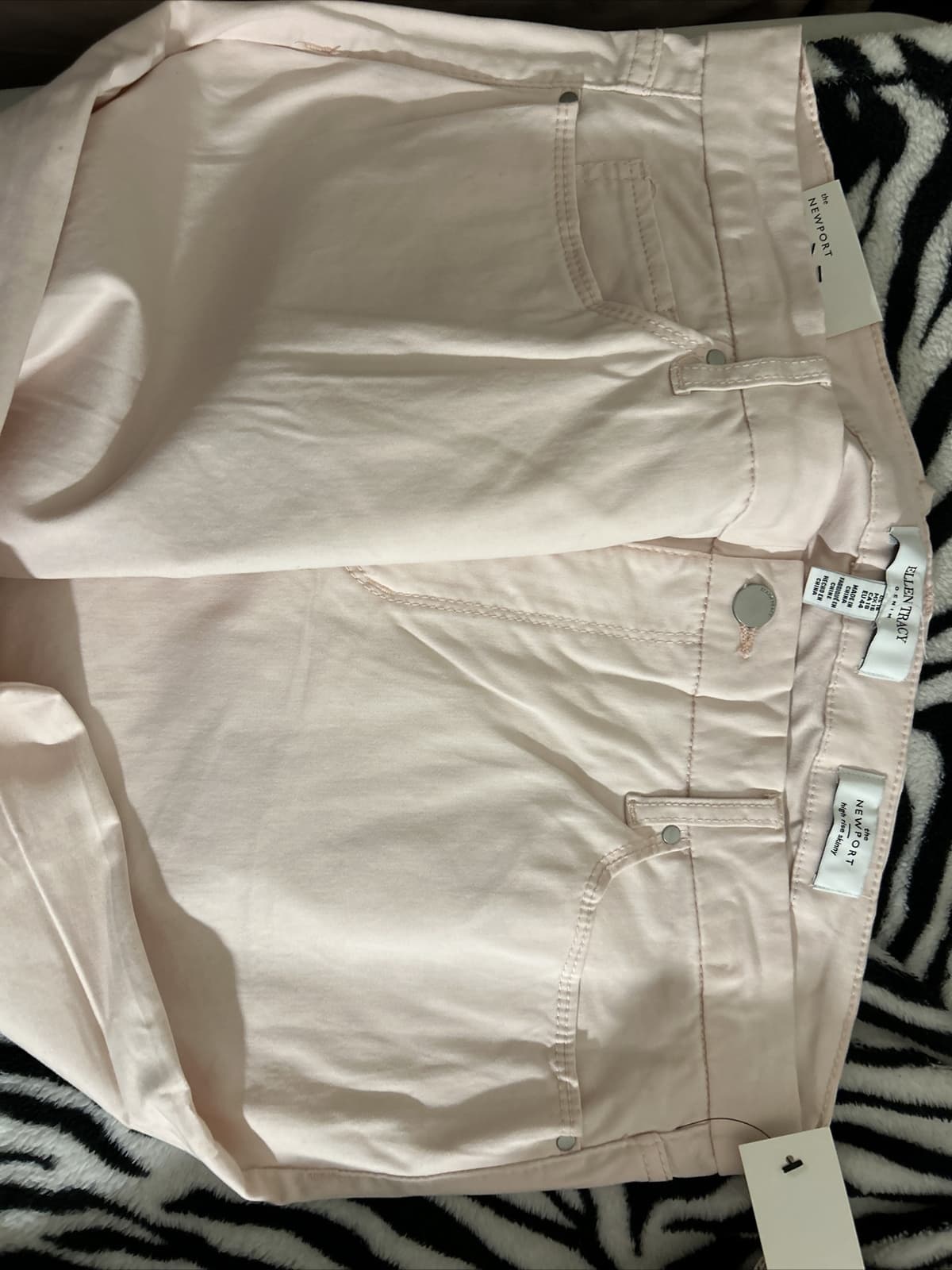 Womens ELLEN TRACY Refined Mid-rise Skinny Jeans Denim Pants Pink 16 - Thumbnail 5