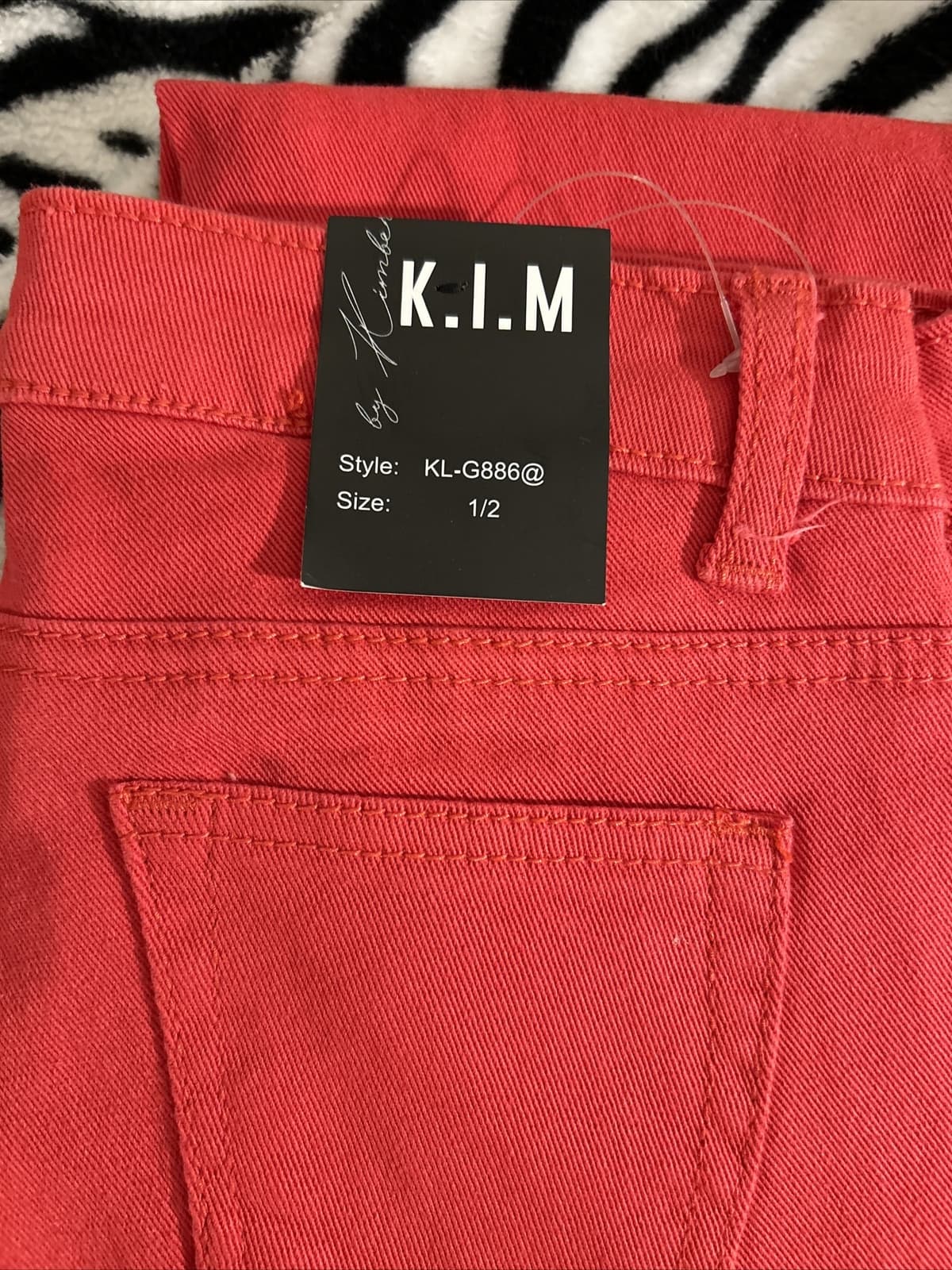 Women’s Red Stretch Jeans NWT K.I.M By Kimberly Jeans Size 1/2 - Thumbnail 3