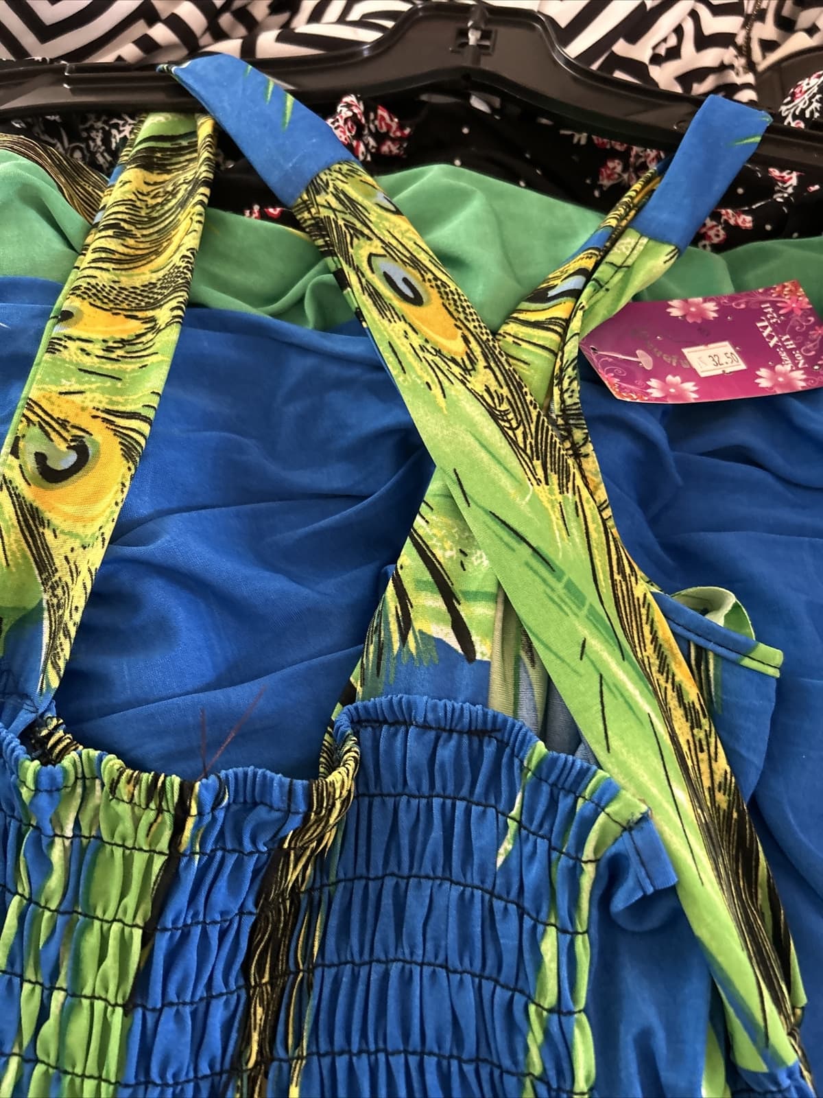 Women’s Blue Multi Color Summer Dress Long 2Xlarge NWT - Thumbnail 3