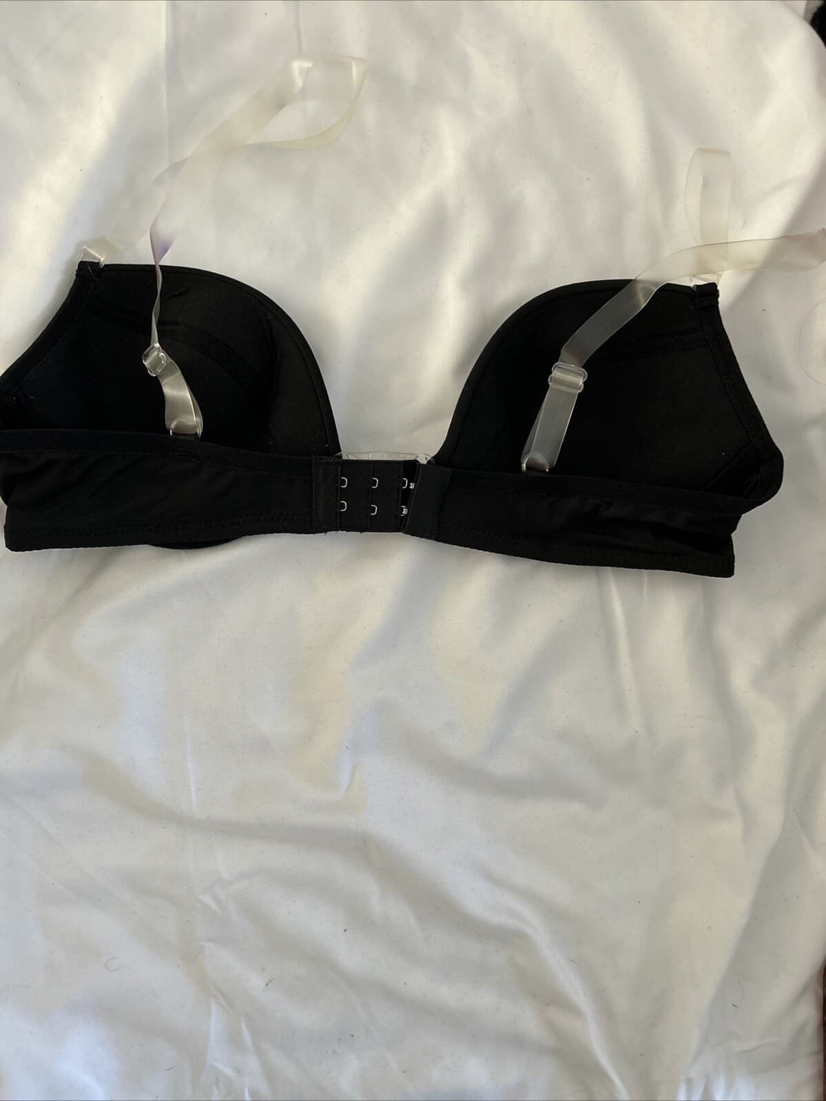 Fashion Forms Women's Black Solid Adjustable Clear Straps Bra Size 34A Lot Of 3 - Thumbnail 3