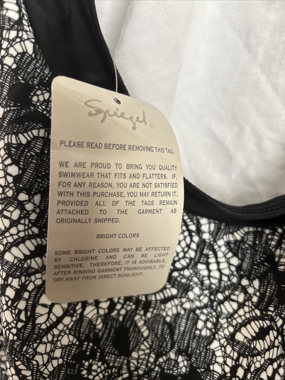 women’s Spiegel swimsuit one piece size 12 Black And White NWT - Thumbnail 3