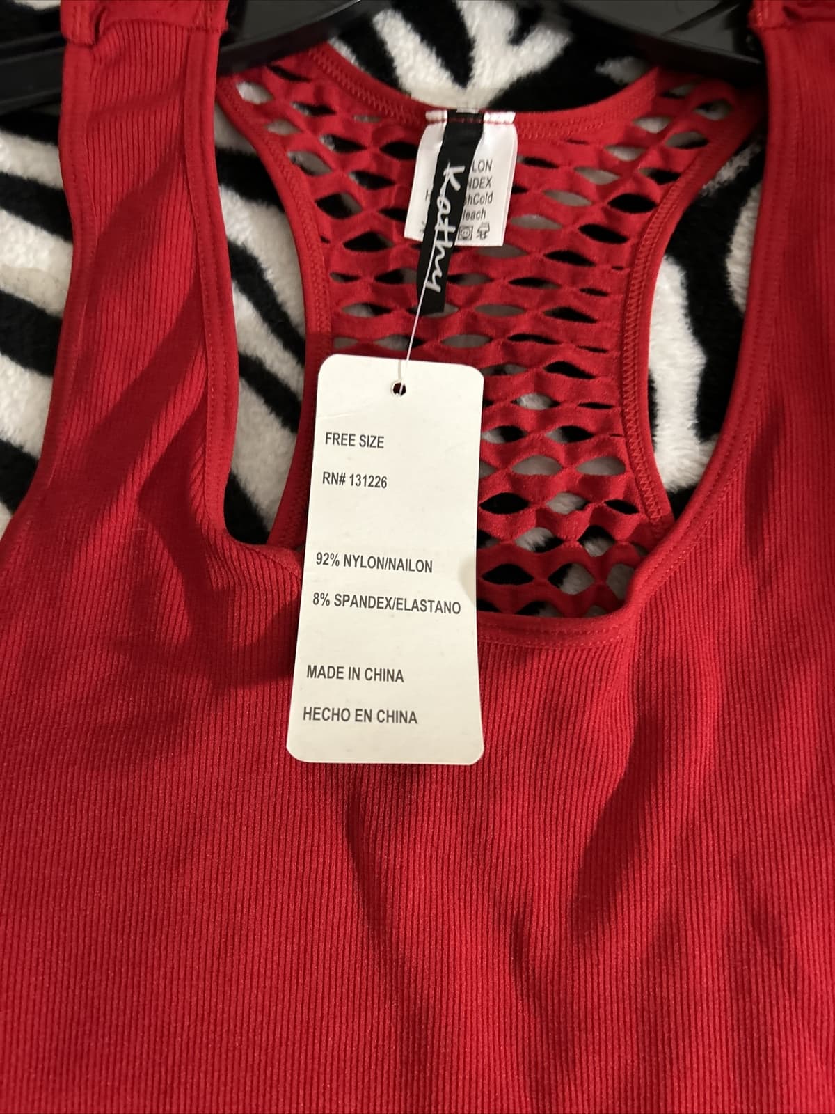 Women’s Red Tank Top NWT Kathy One Size - Thumbnail 2