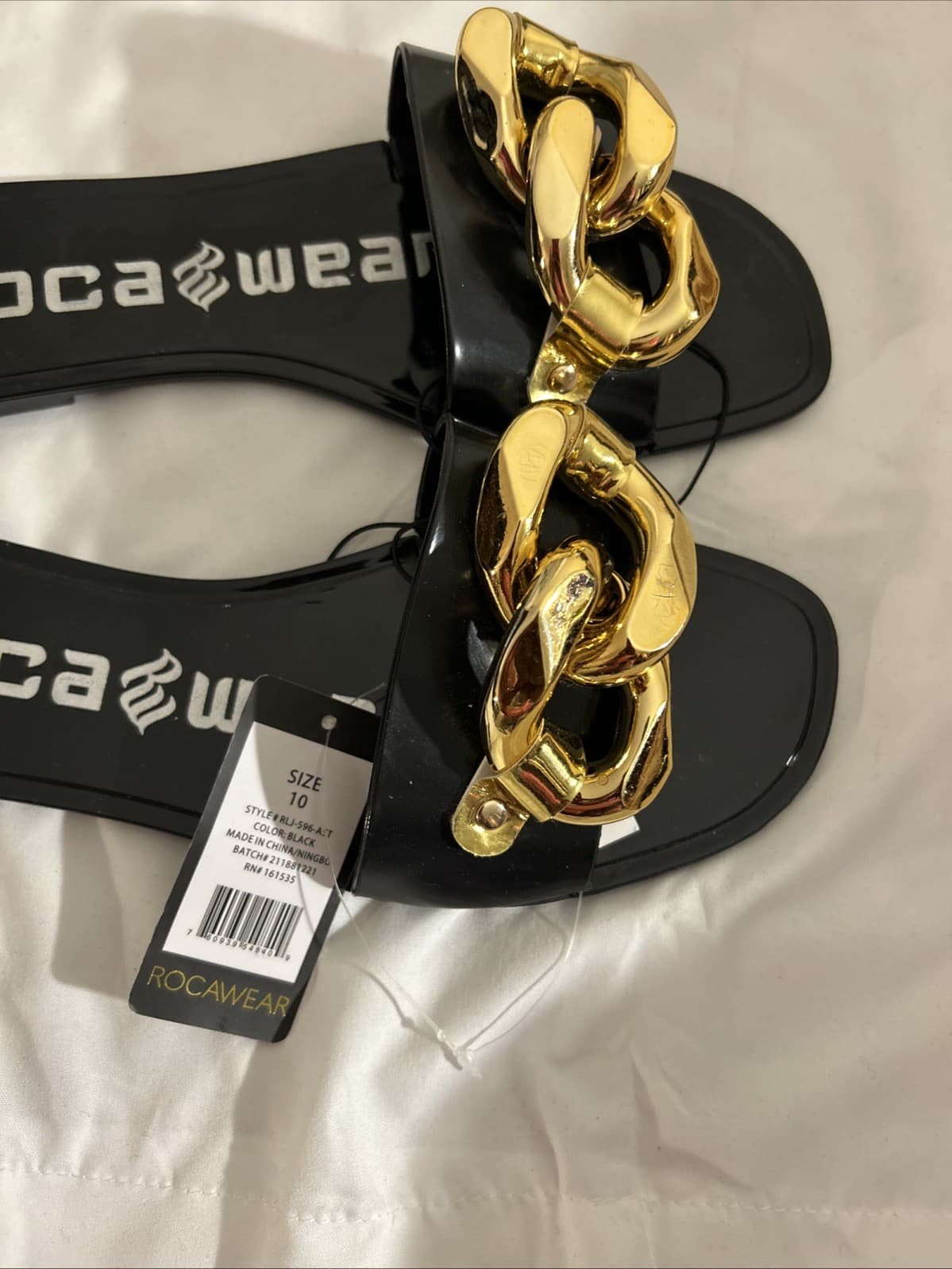 Women’s size 10 rocawear black sandals nwt - Thumbnail 2